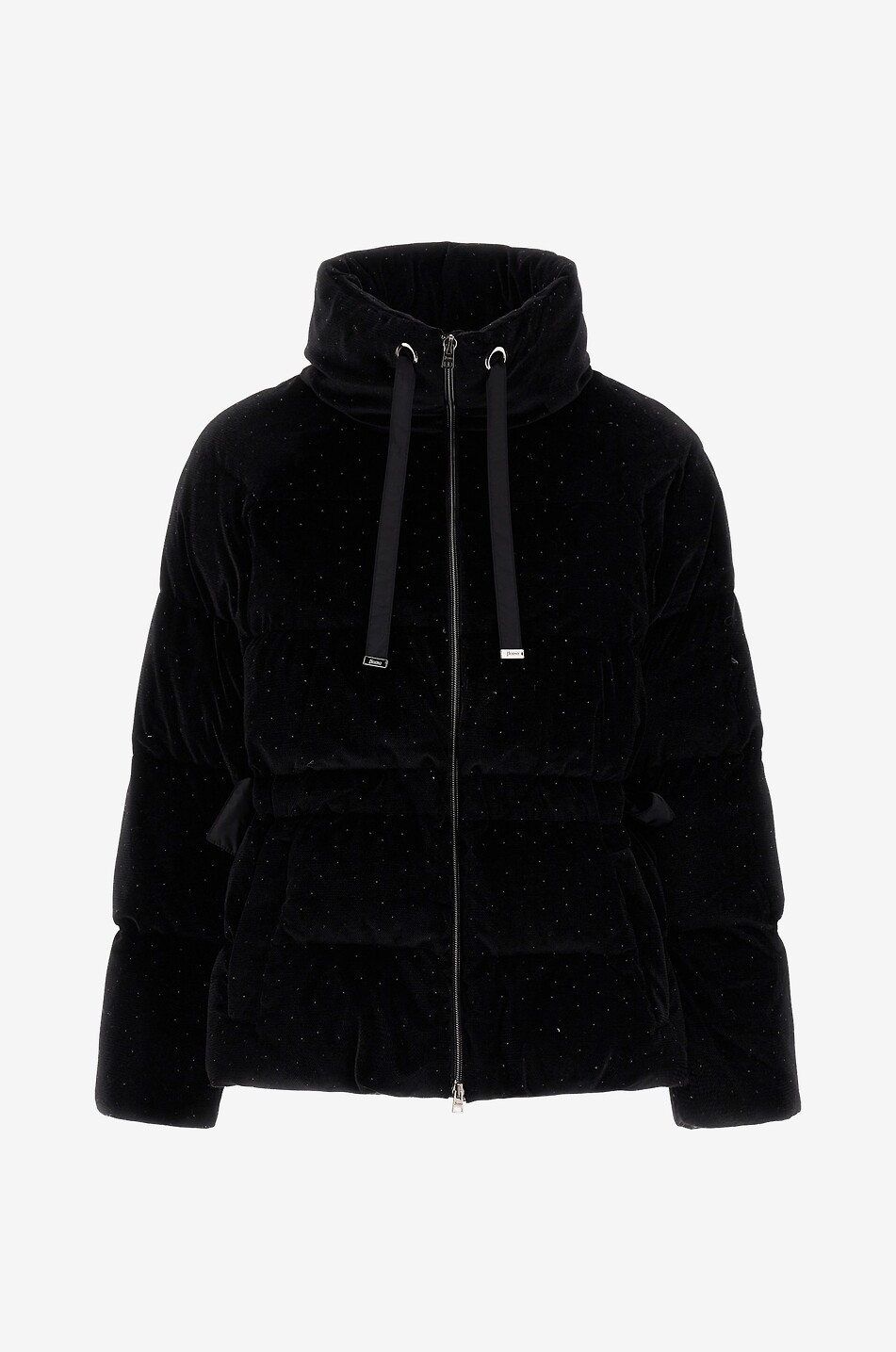 HERNO Daunenjacke mit Stehkragen aus Samt mit Strass Damen SCHWARZ 1