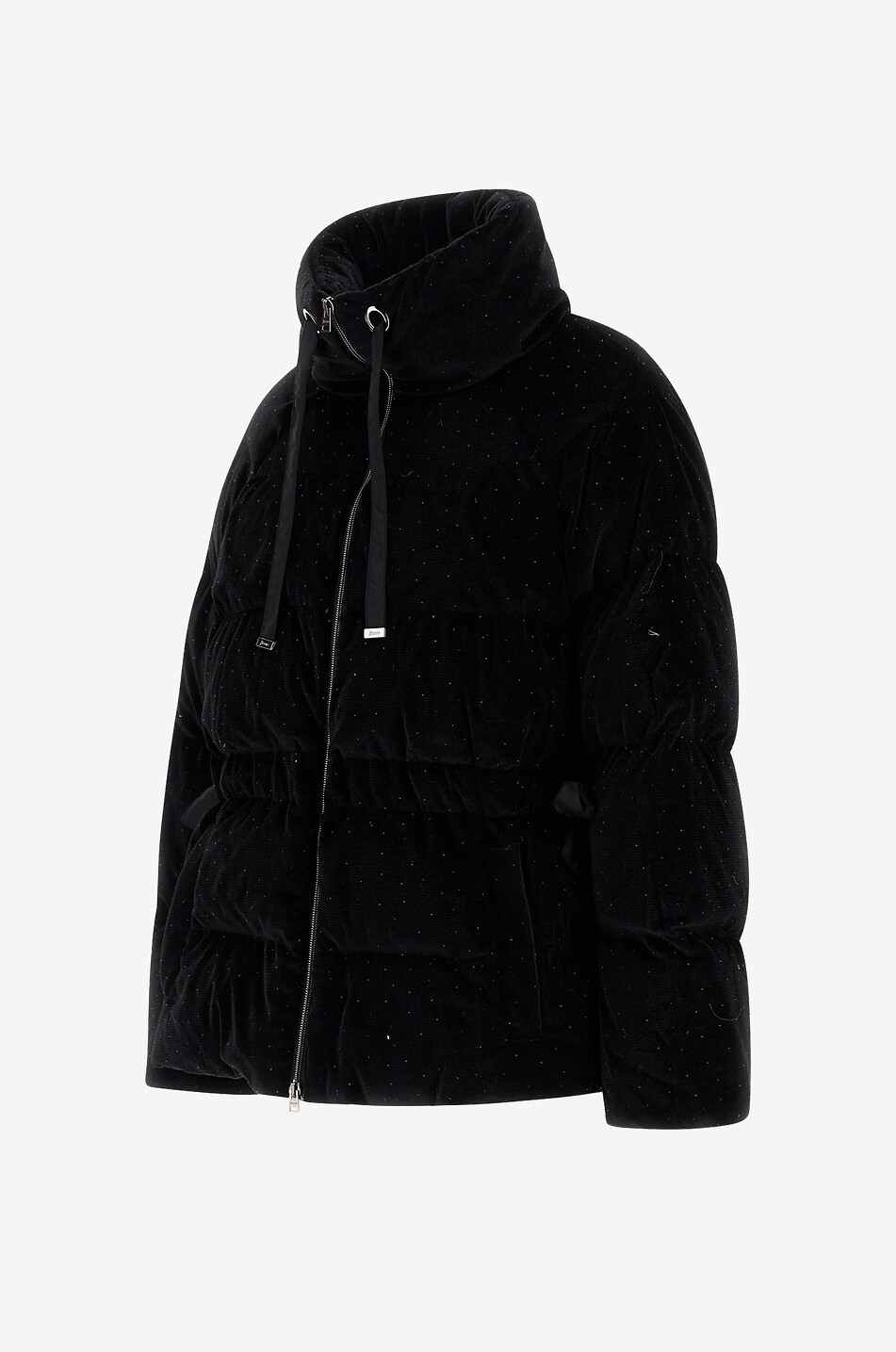 HERNO Daunenjacke mit Stehkragen aus Samt mit Strass Damen SCHWARZ 3