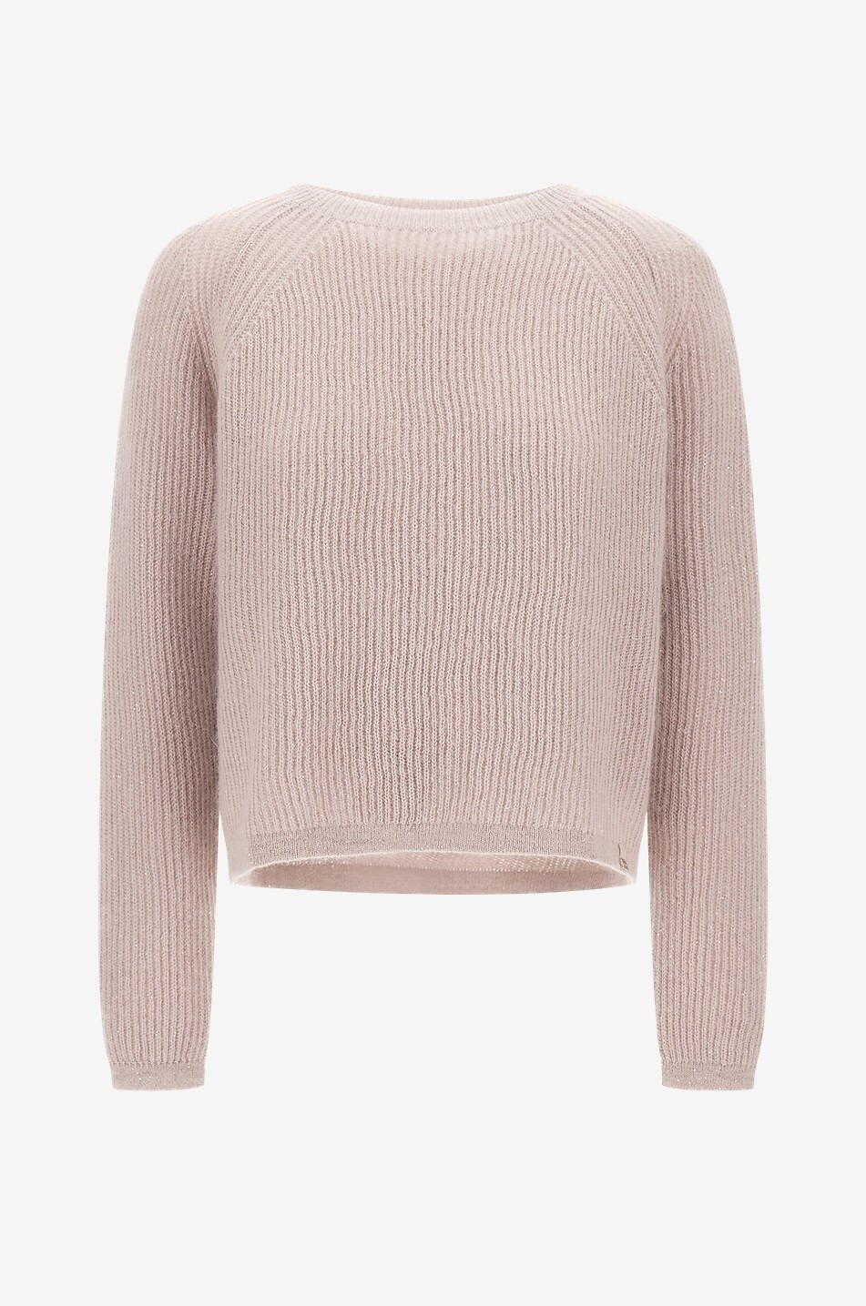 HERNO Pull boxy côtelé scintillant en mohair mélangé à manches raglan Femme BLANC CASSE 2