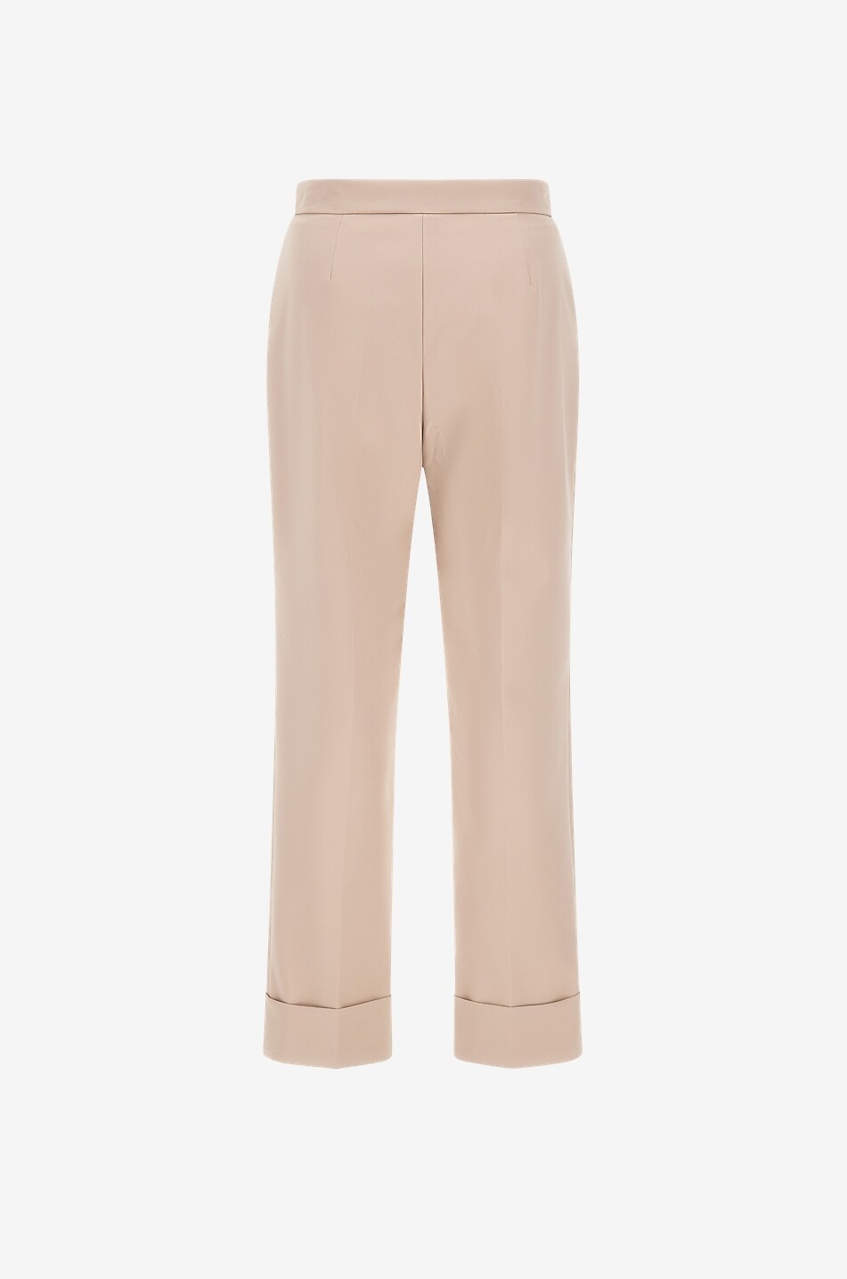 HERNO Fluid cropped straight-leg turn-up trousers Women EGGSHELL 2