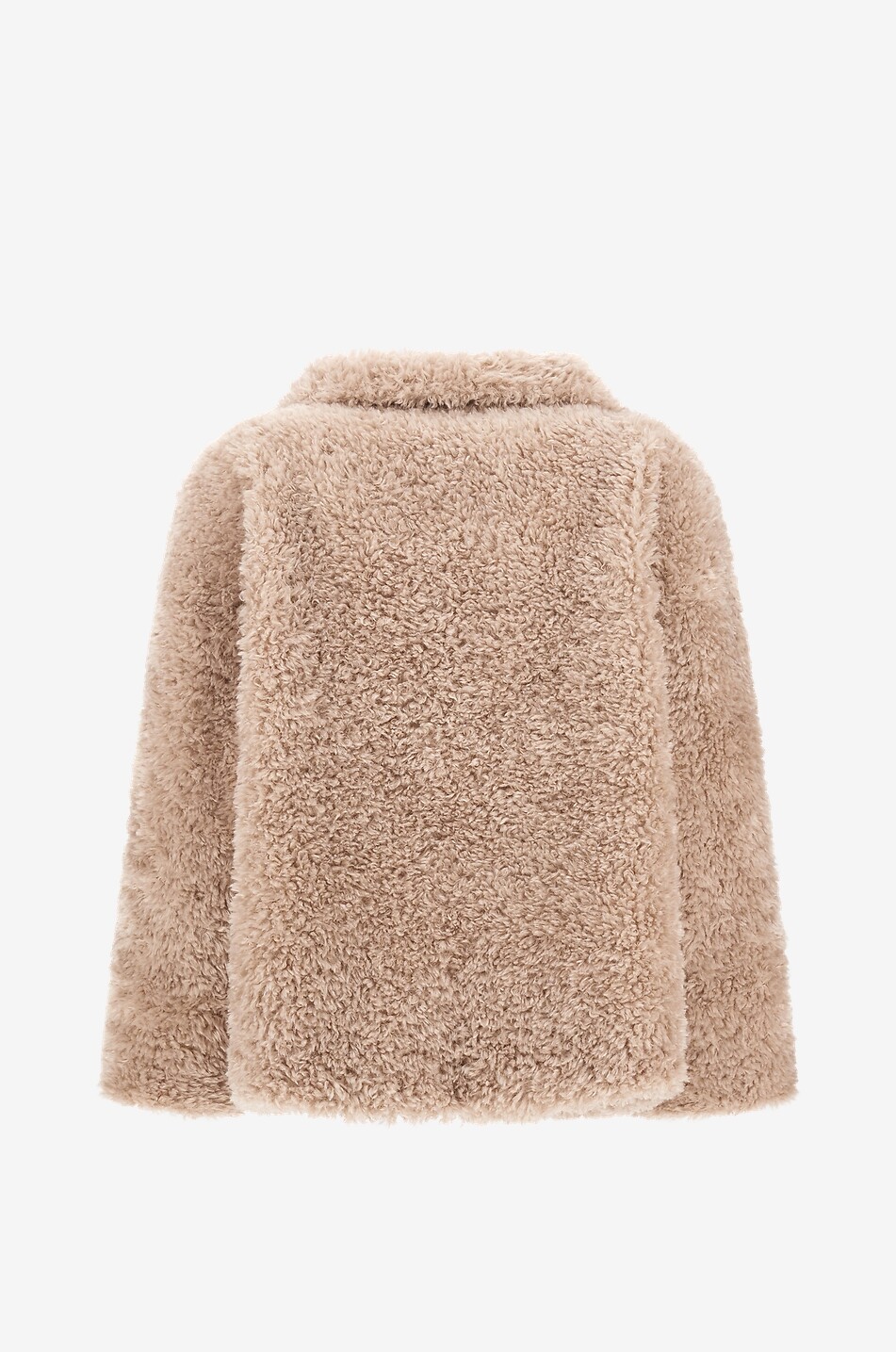 HERNO Kurze lockige Kunstpelzjacke mit breitem Kragen Damen BEIGE 2