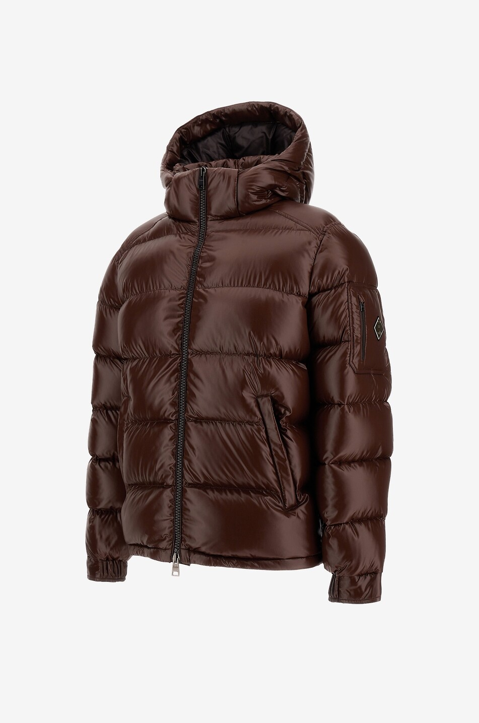 HERNO Kurze Kapuzendaunenjacke aus gestepptem Technikgewebe Herren DUNKELBRAUN 3