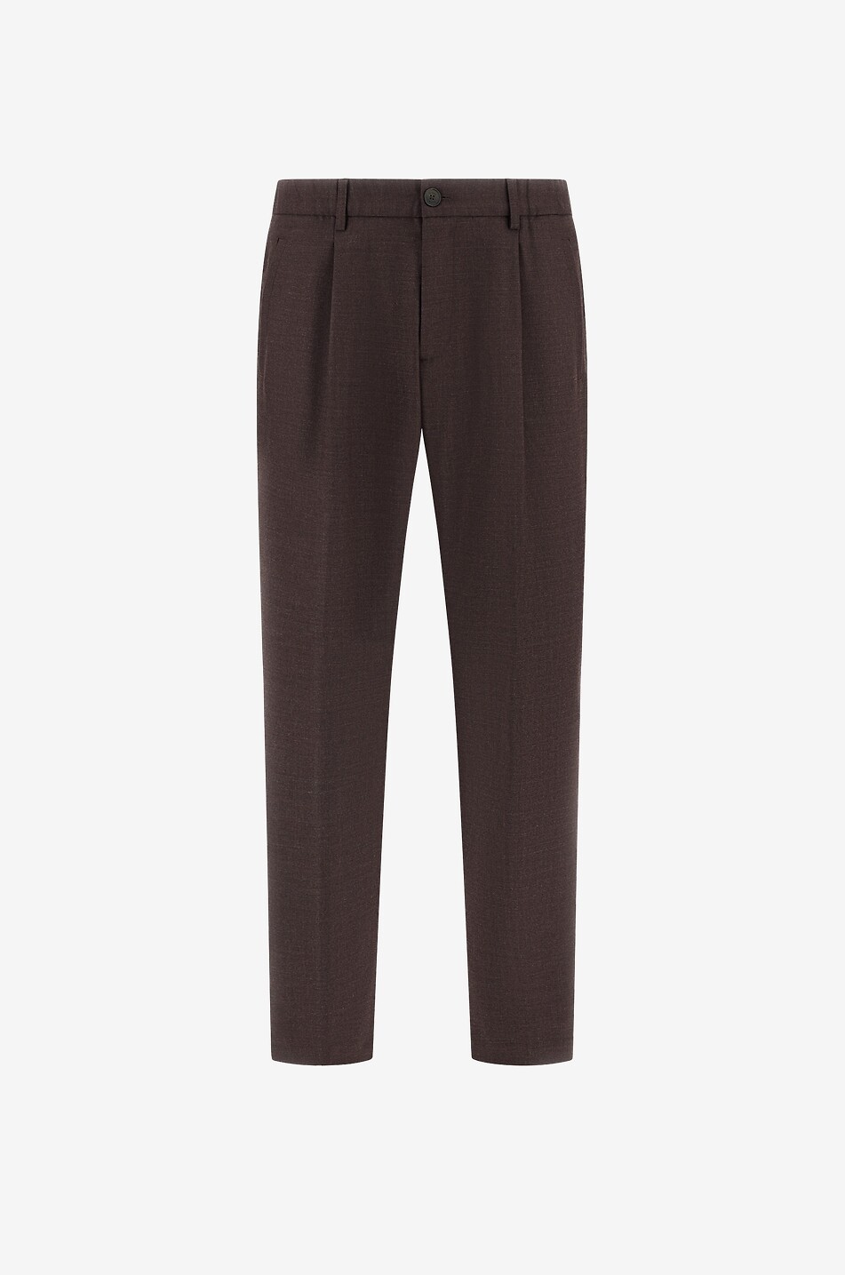 HERNO Pleated wool blend trousers Men DARK BROWN 1