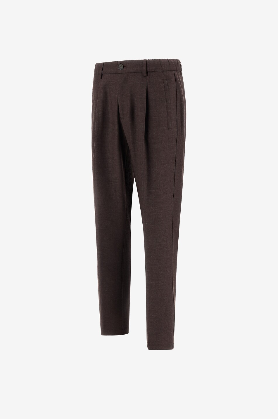 HERNO Pleated wool blend trousers Men DARK BROWN 3