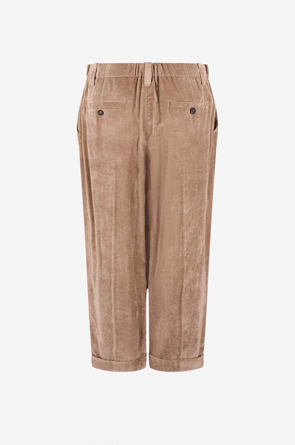 BRUNELLO CUCINELLI 7/8-Bundfaltenhose aus Cordsamt Damen Mittle beige 2