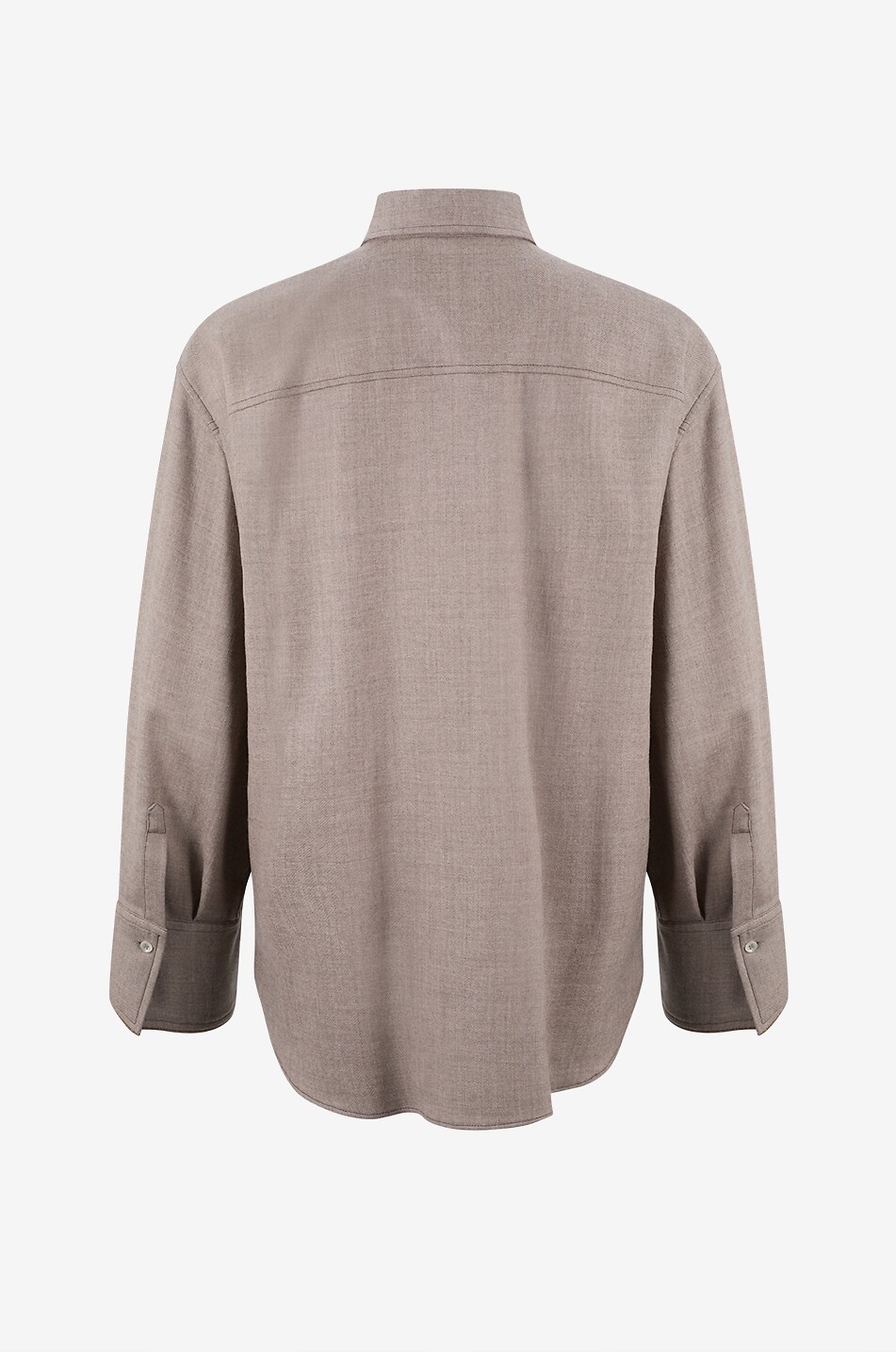 BRUNELLO CUCINELLI Surchemise ample en flanelle de laine Femme MARRON 2
