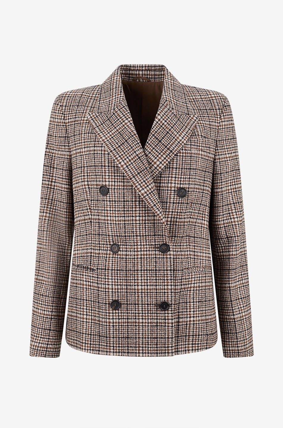 BRUNELLO CUCINELLI Glen check double-breasted alpaca mix blazer Women MULTI COLOURED 1
