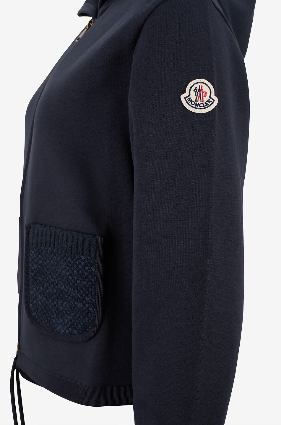 MONCLER Boxy hooded full-zip sweatshirt with knit detailing Women BLUE 3