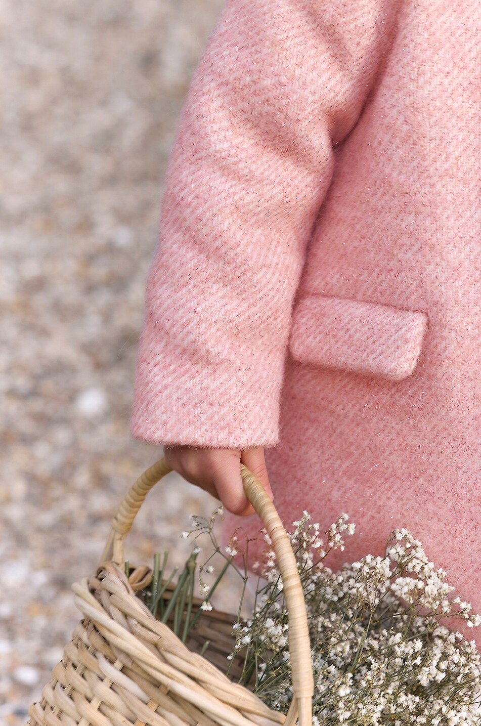 TARTINE ET CHOCOLAT A-förmiger Wollmix-Baby-Mantel mit Kragen in Shearling-Optik Baby HELLROSA 5