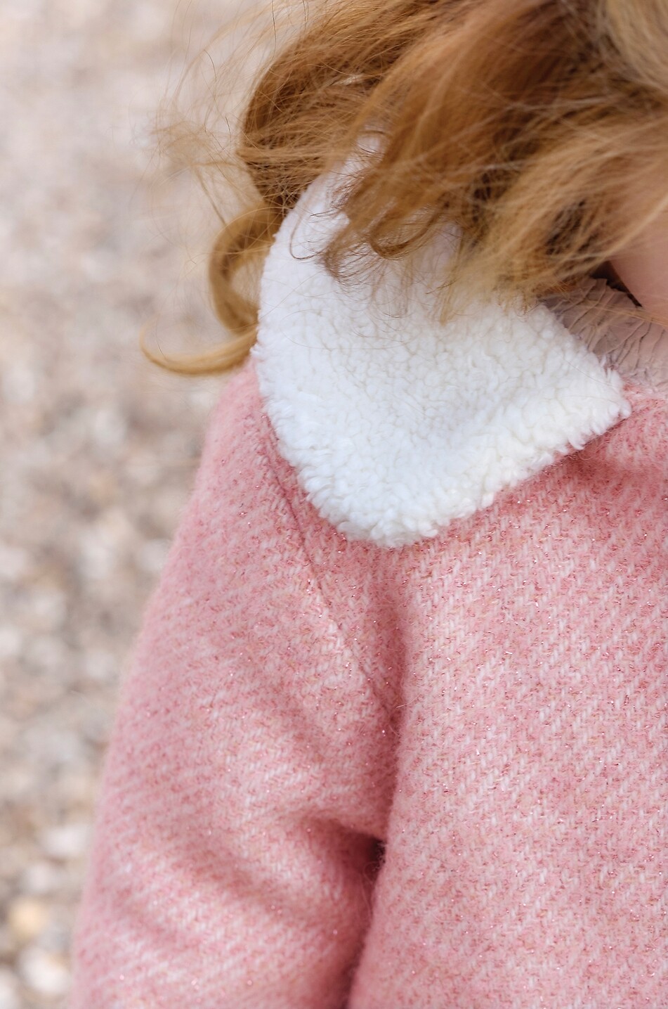 TARTINE ET CHOCOLAT A-förmiger Wollmix-Baby-Mantel mit Kragen in Shearling-Optik Baby HELLROSA 6