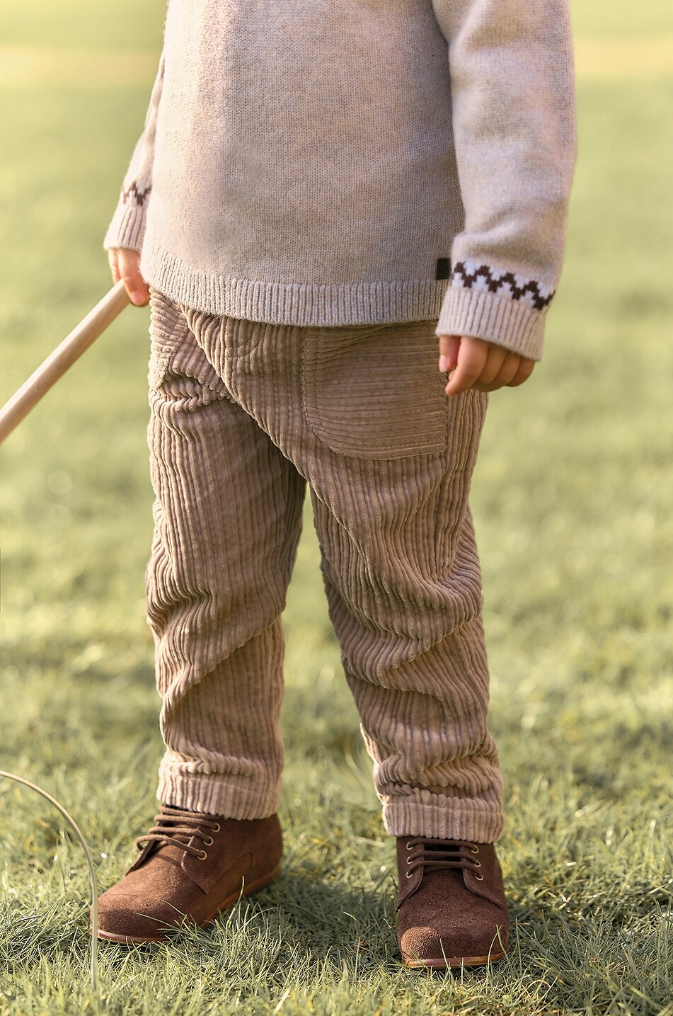 TARTINE ET CHOCOLAT Baby cotton corduroy straight-leg trousers Baby BROWN 3
