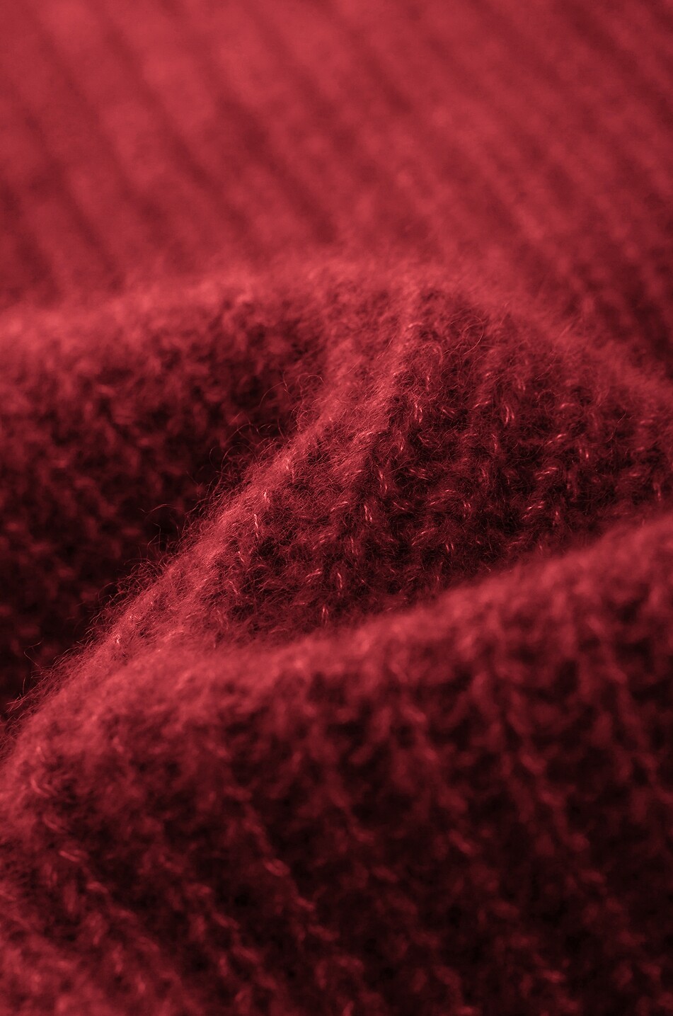 LU REN Pull côtelé ample à col montant en cachemire et soie Yuna Femme ROUGE FONCÉ 4