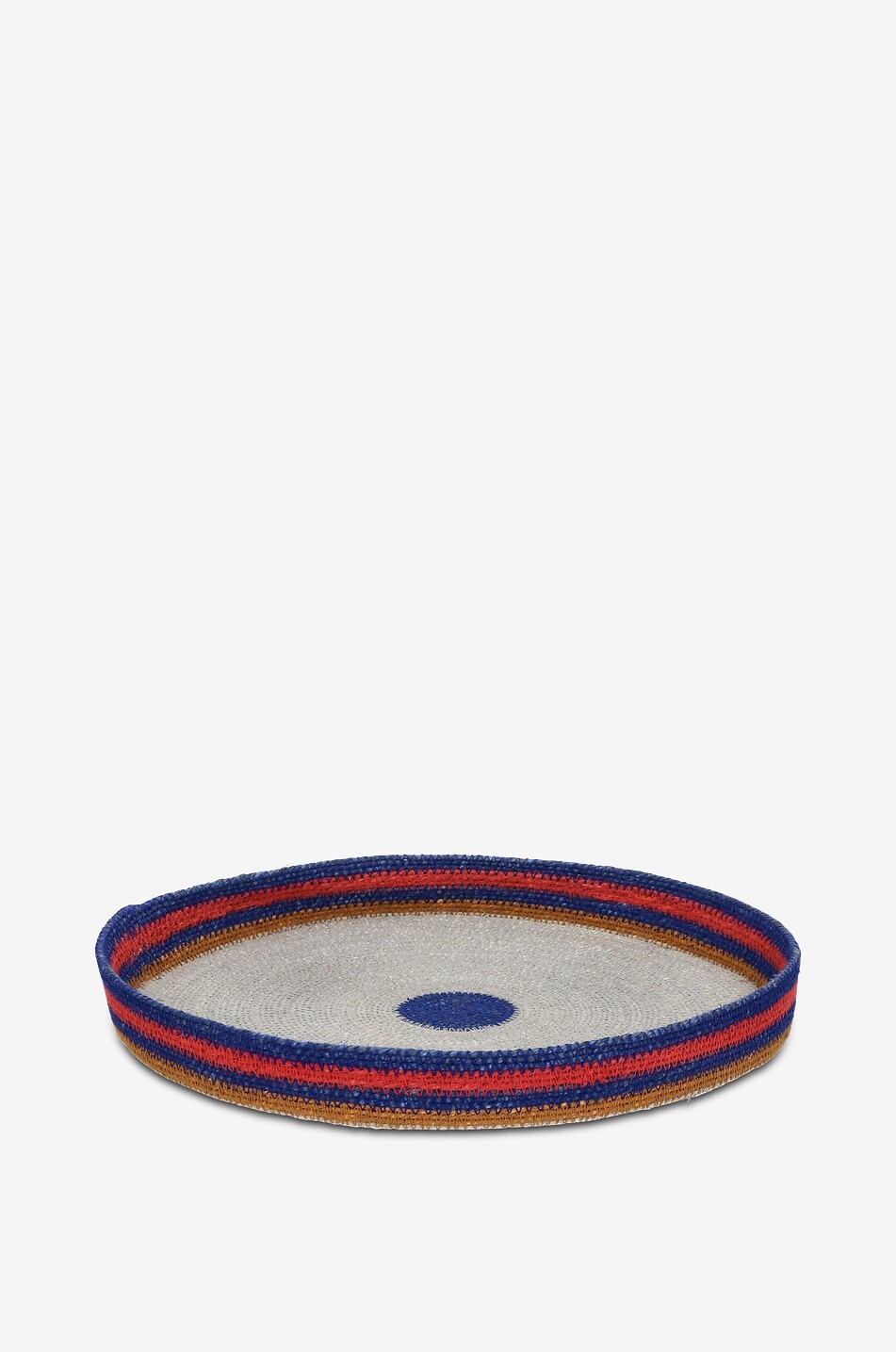 POMAX Plateau rond tressé en jonc de mer Port Louis - D35 Maison MULTICOLORE 1