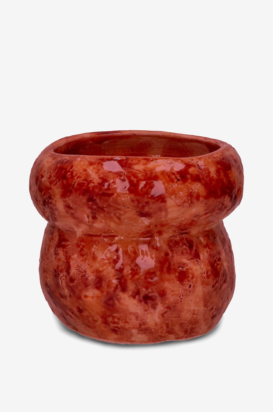Mani Rouge glazed stoneware pot - H17
