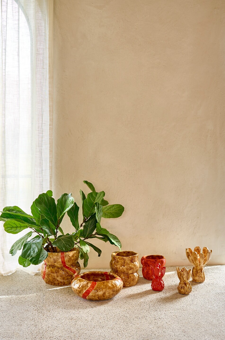 POMAX Mani Rouge glazed stoneware pot - H17 Home RED 2