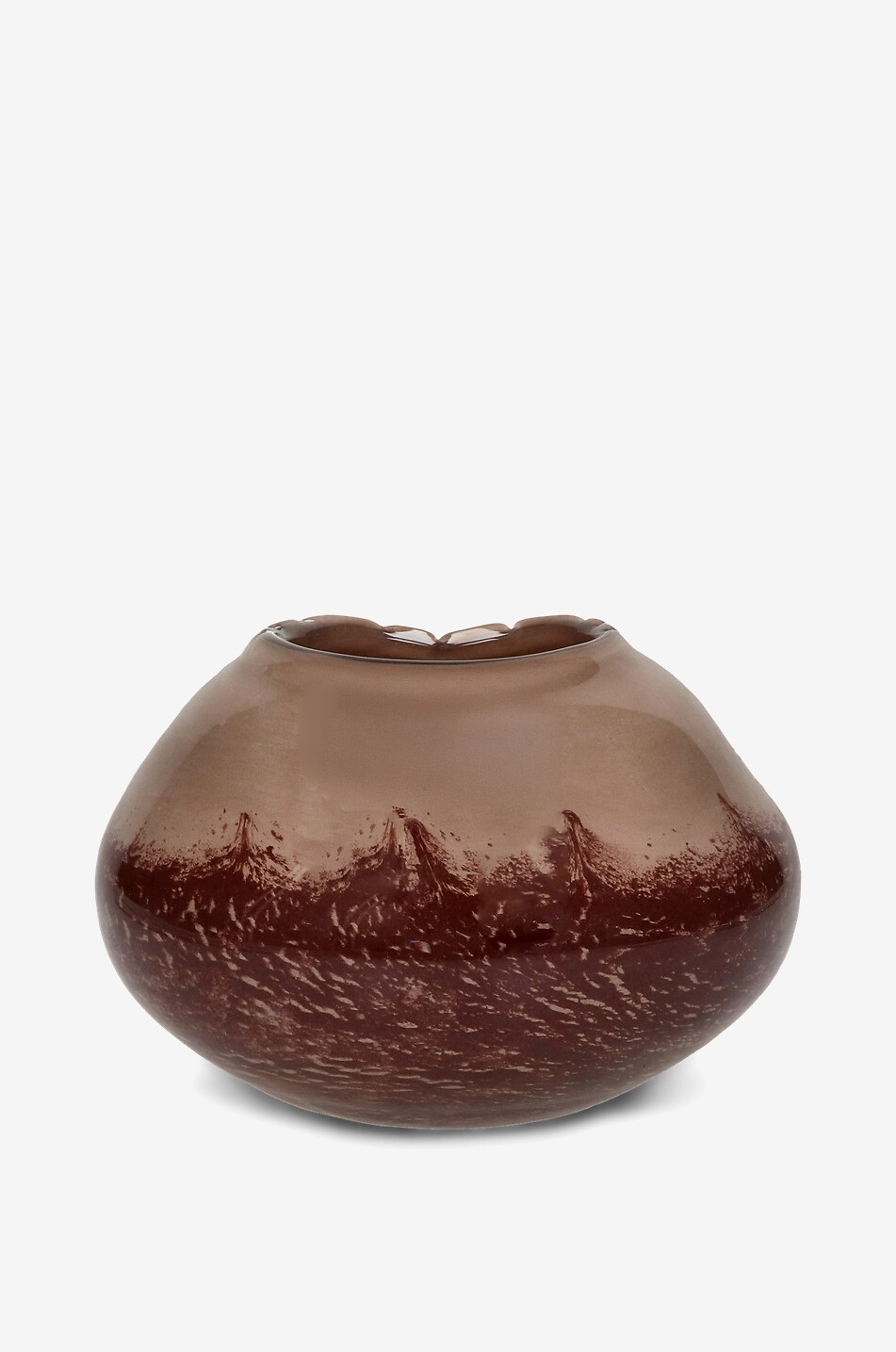 POMAX Vase photophore en verre texturé Anima - H14 Maison ROUGE FONCÉ 1