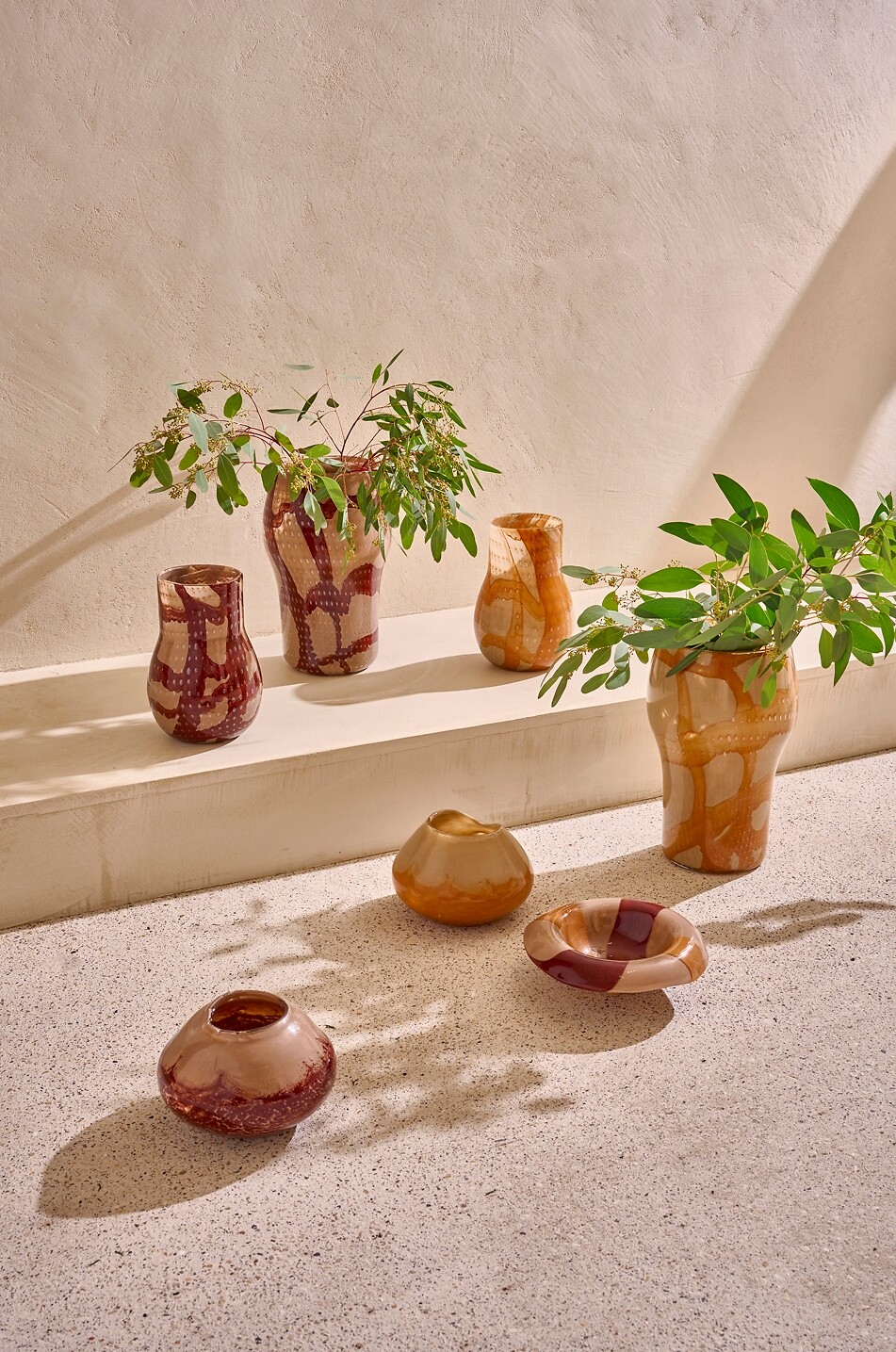 POMAX Vase photophore en verre texturé Anima - H14 Maison ROUGE FONCÉ 2
