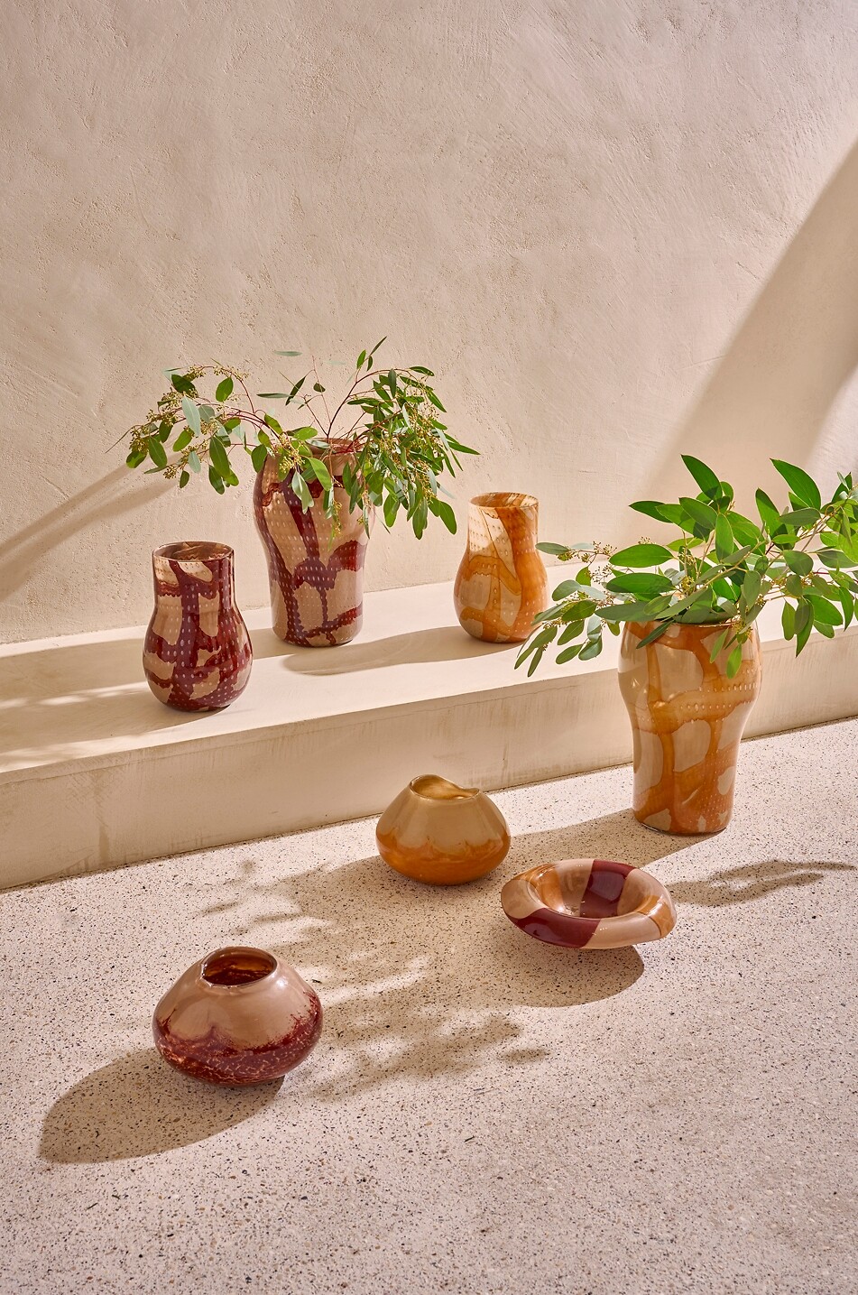 POMAX Vase photophore en verre texturé Anima - H26 Maison ROUGE FONCÉ 2