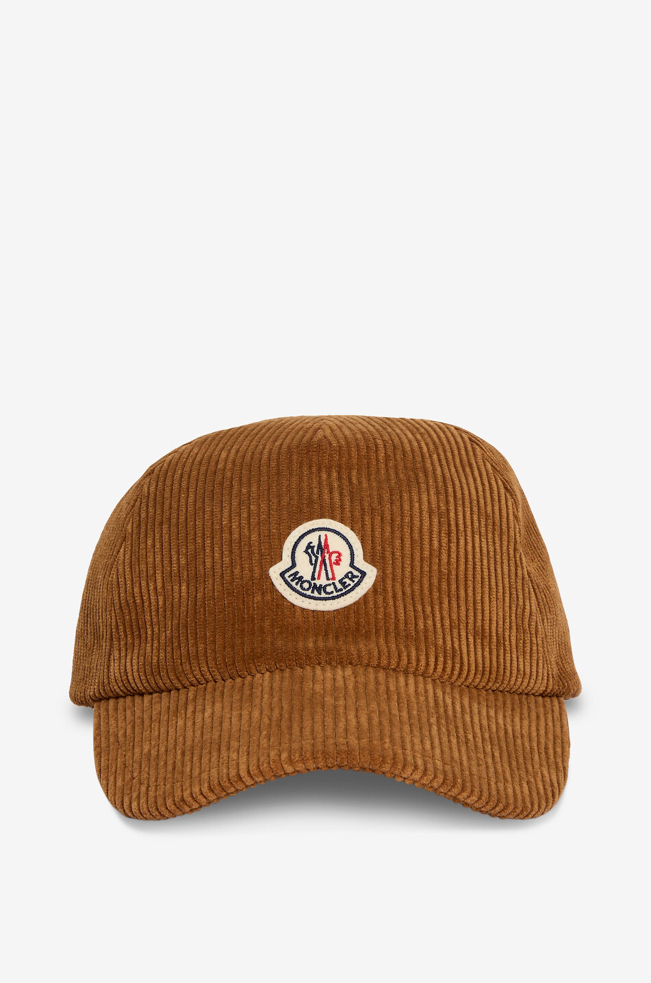 MONCLER Logo-embroidered corduroy baseball cap Women LIGHT BROWN 1