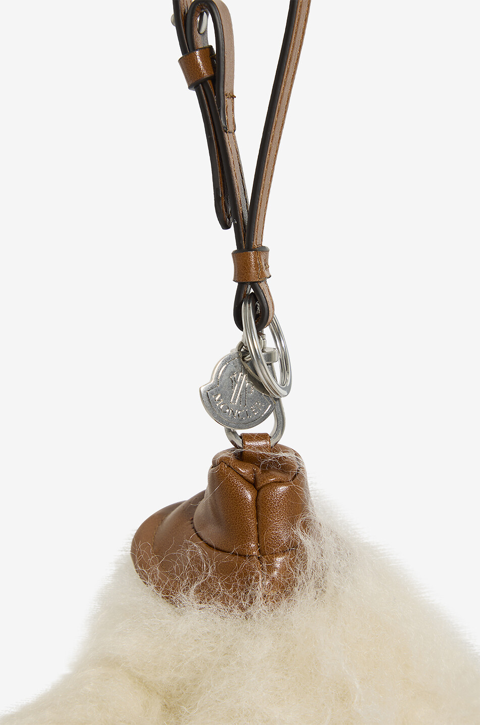 MONCLER Schlüsselanhänger und Taschen-Charm aus Kunstpelz und Kunstleder MonDuck Damen CREMEFARBEN 4