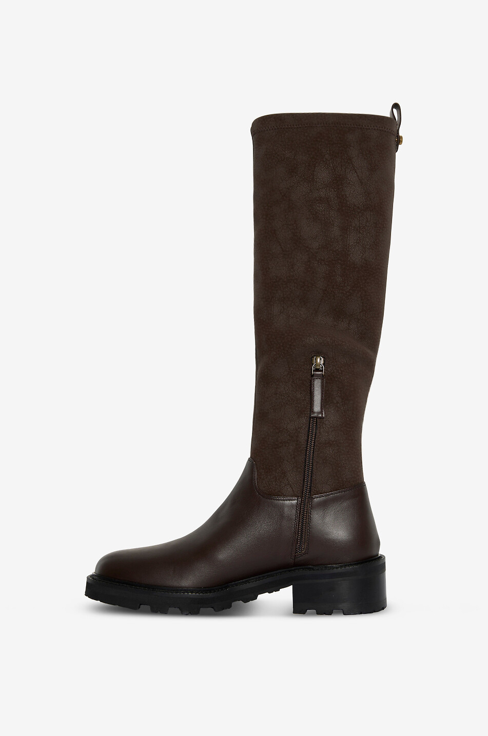 ROBERTO FESTA X BONGÉNIE Flache Stiefel aus Glatt- und Wildleder Gia 45 Damen DUNKELBRAUN 3