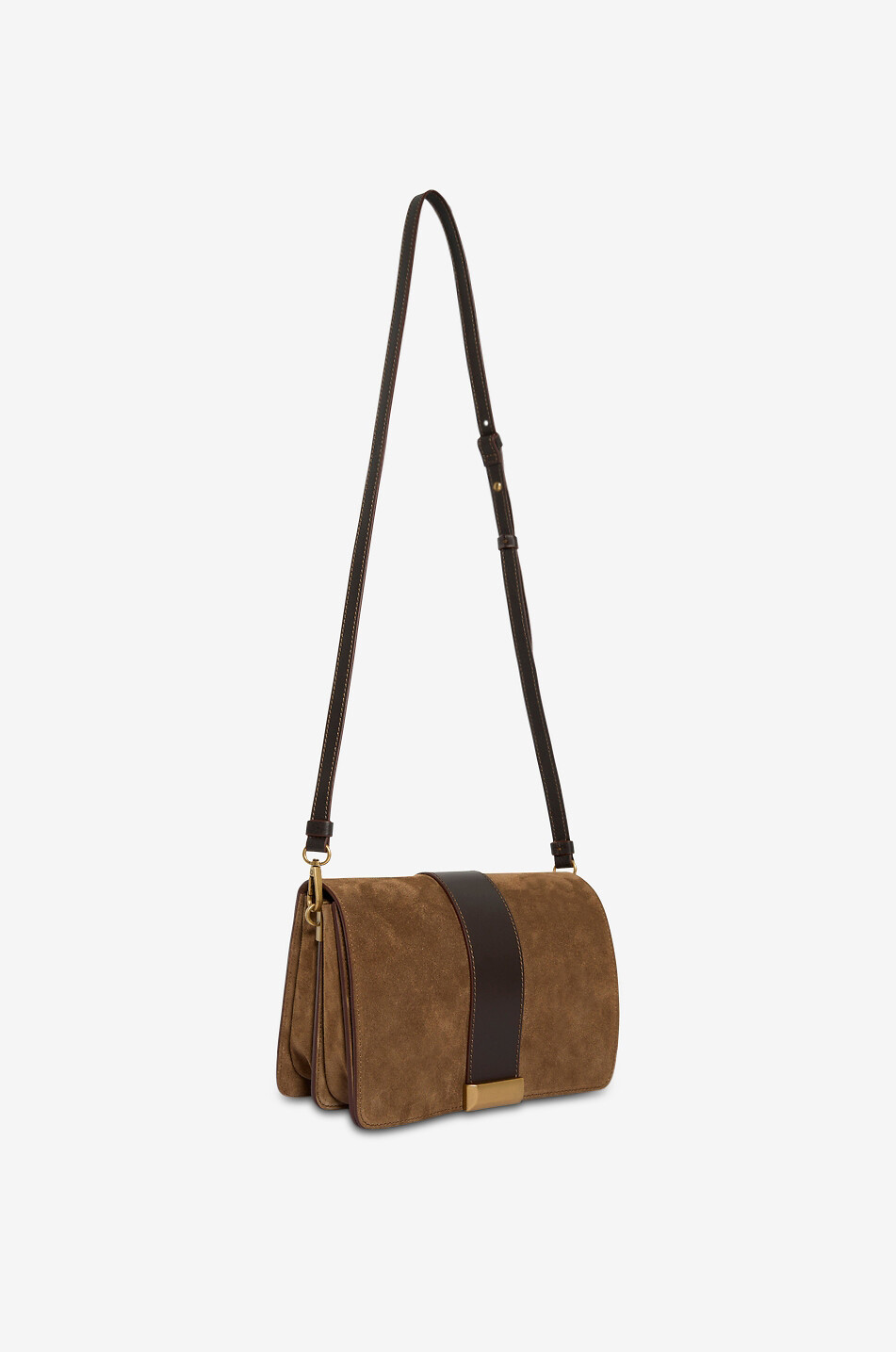 ROBERTO FESTA X BONGÉNIE Sac porté épaule rectangulaire en cuir et daim Clizia Femme MARRON CLAIR 2