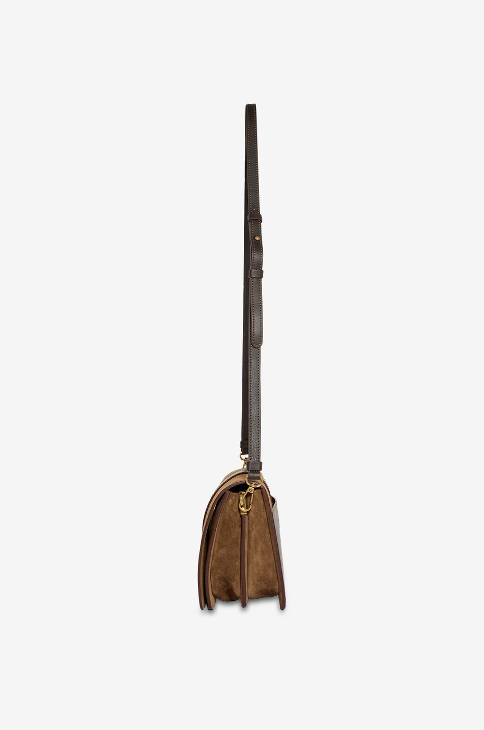 ROBERTO FESTA X BONGÉNIE Sac porté épaule rectangulaire en cuir et daim Clizia Femme MARRON CLAIR 4