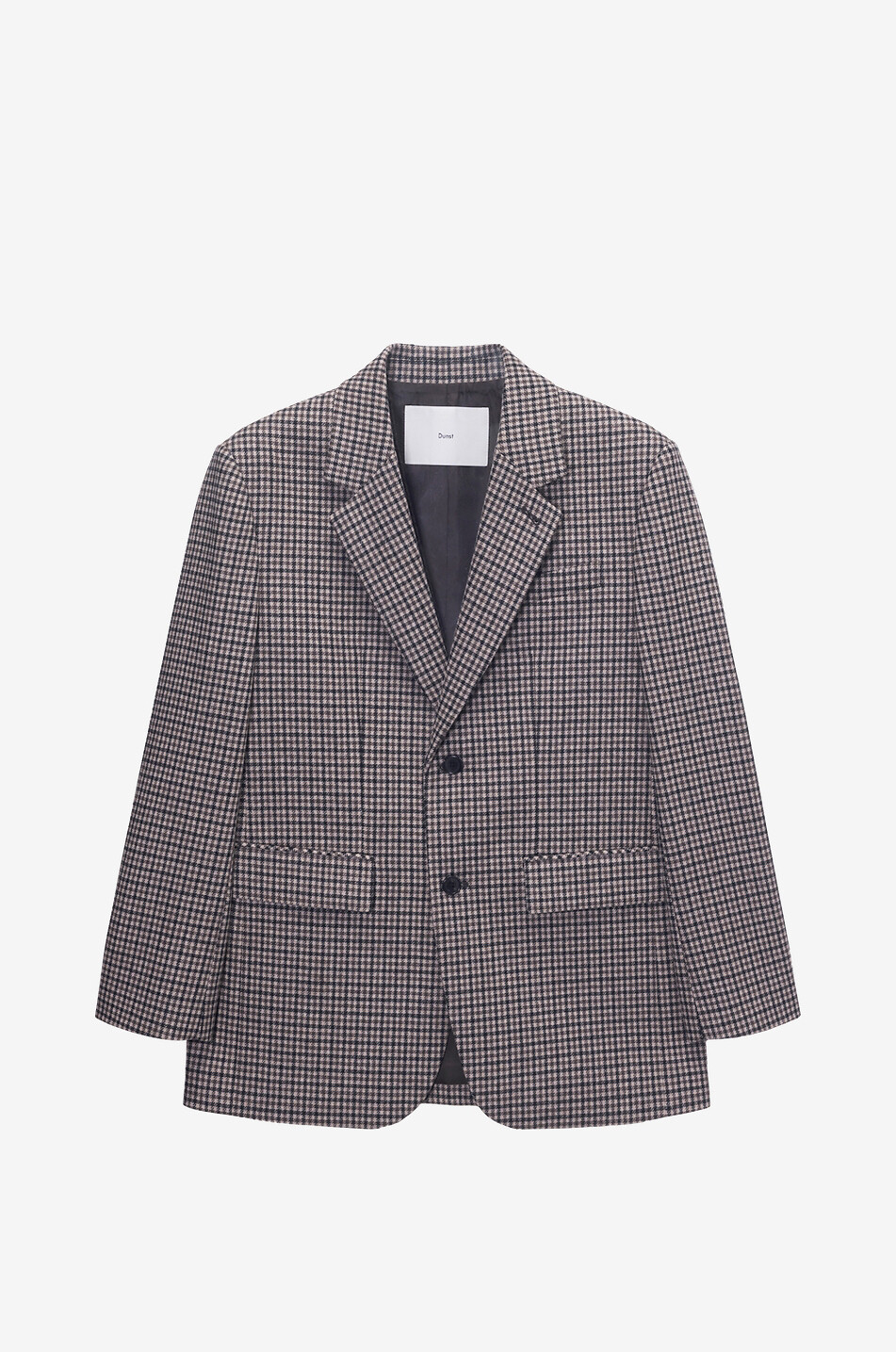 Unixex oversized checked single-breasted wool blend blazer