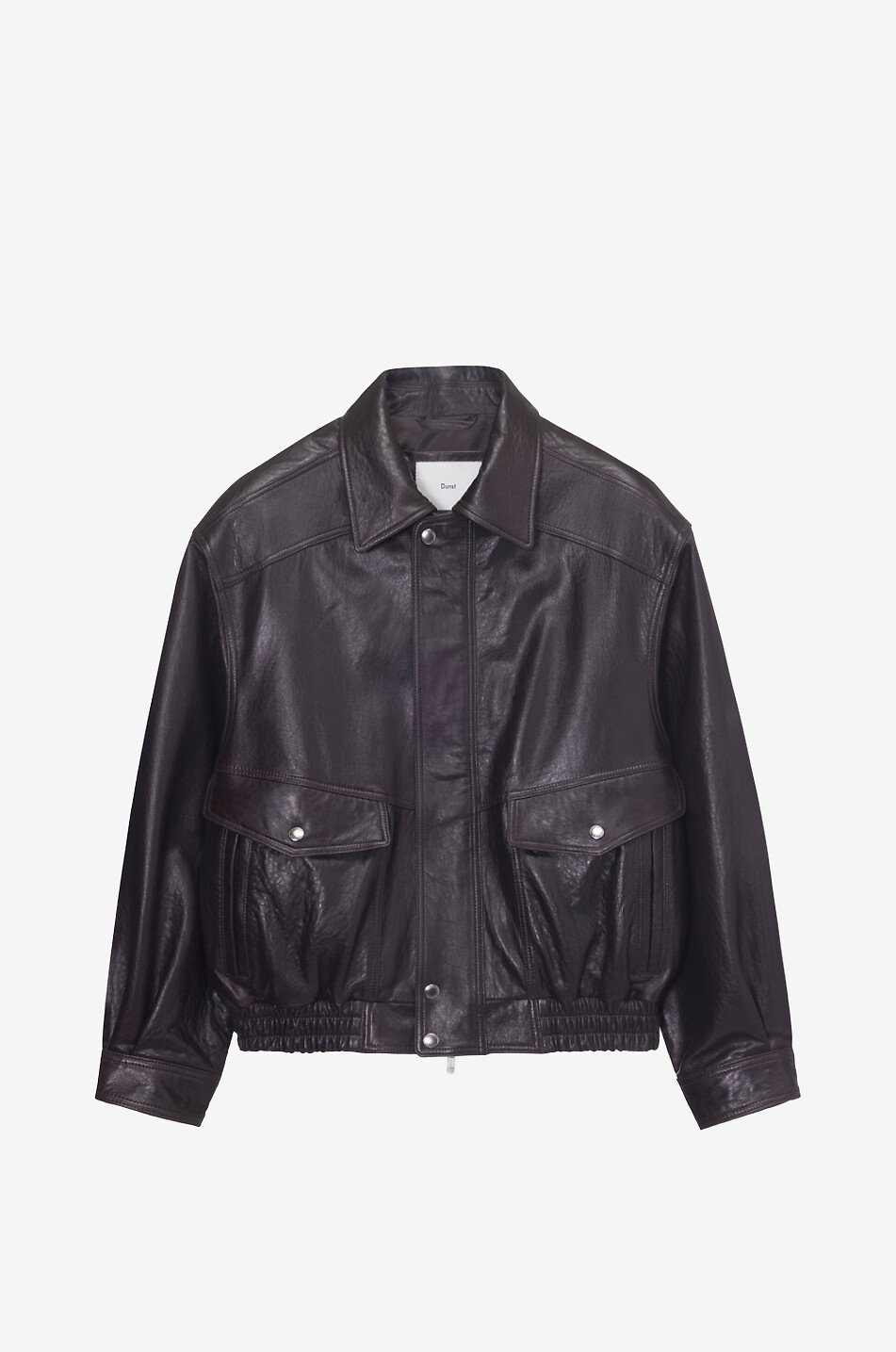 Oversized aged lambskin leather blouson