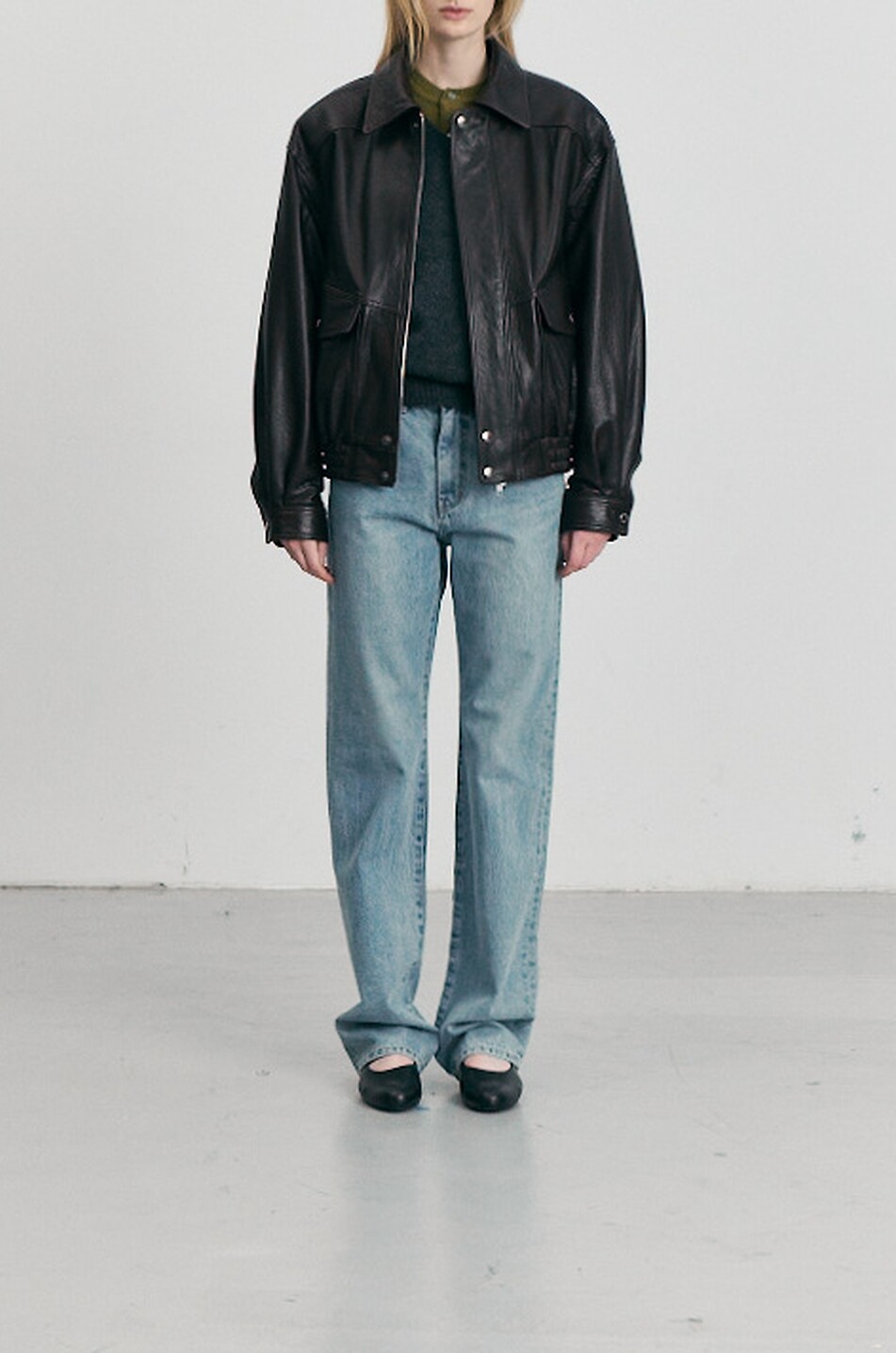 DUNST Oversized aged lambskin leather blouson Women BROWN 3