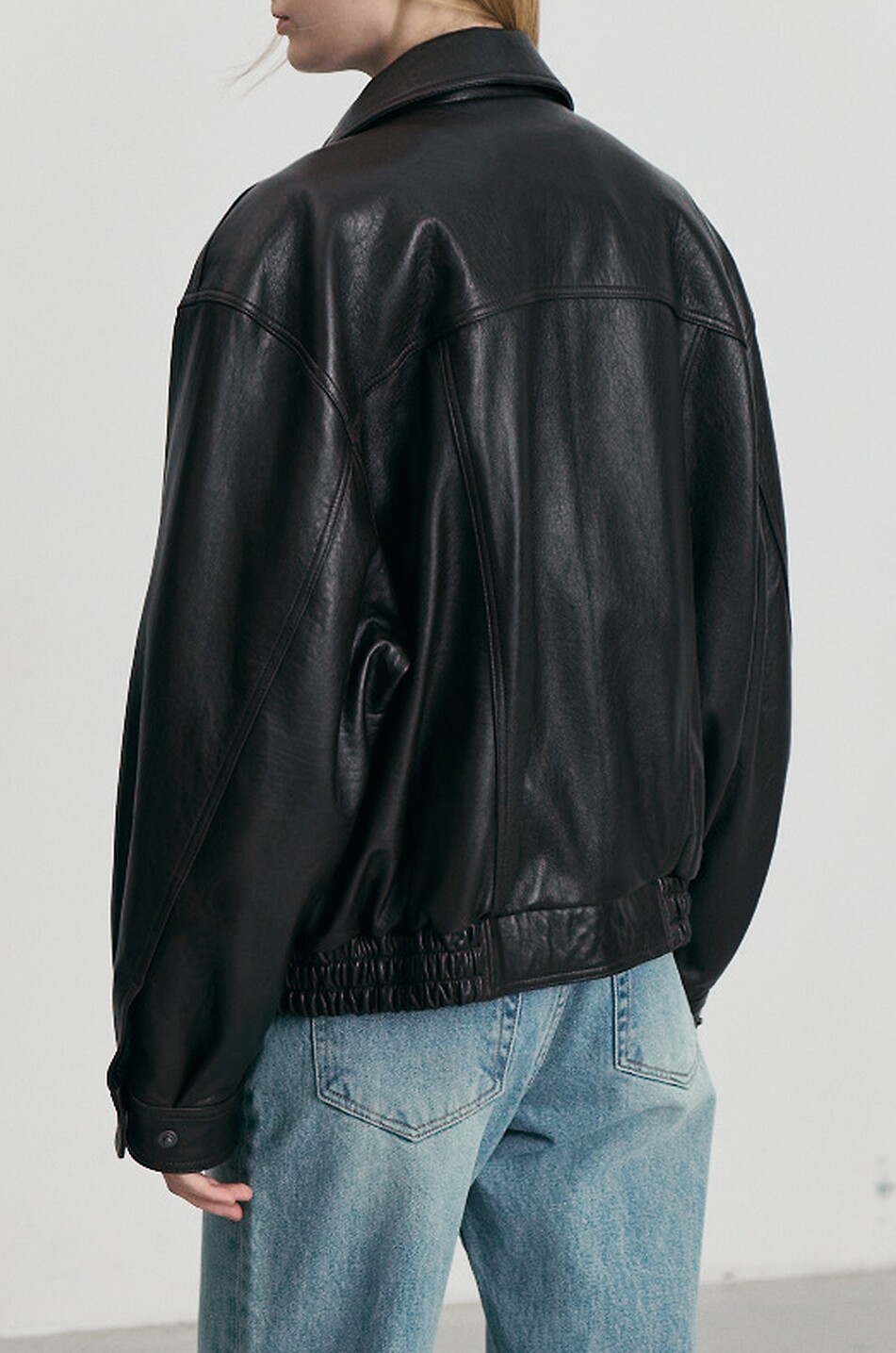 DUNST Oversized aged lambskin leather blouson Women BROWN 6