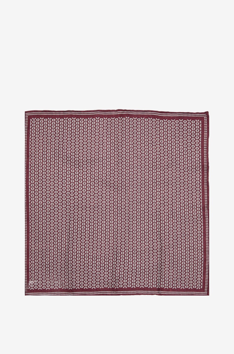 BRUNELLO CUCINELLI Pochette de costume en soie réversible à motif géométrique Homme ROUGE FONCÉ 1