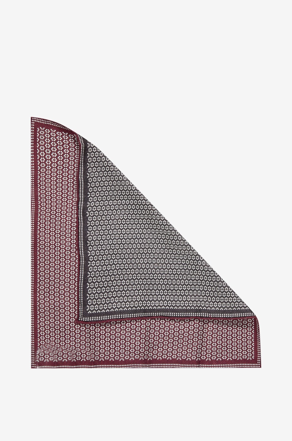 BRUNELLO CUCINELLI Pochette de costume en soie réversible à motif géométrique Homme ROUGE FONCÉ 2