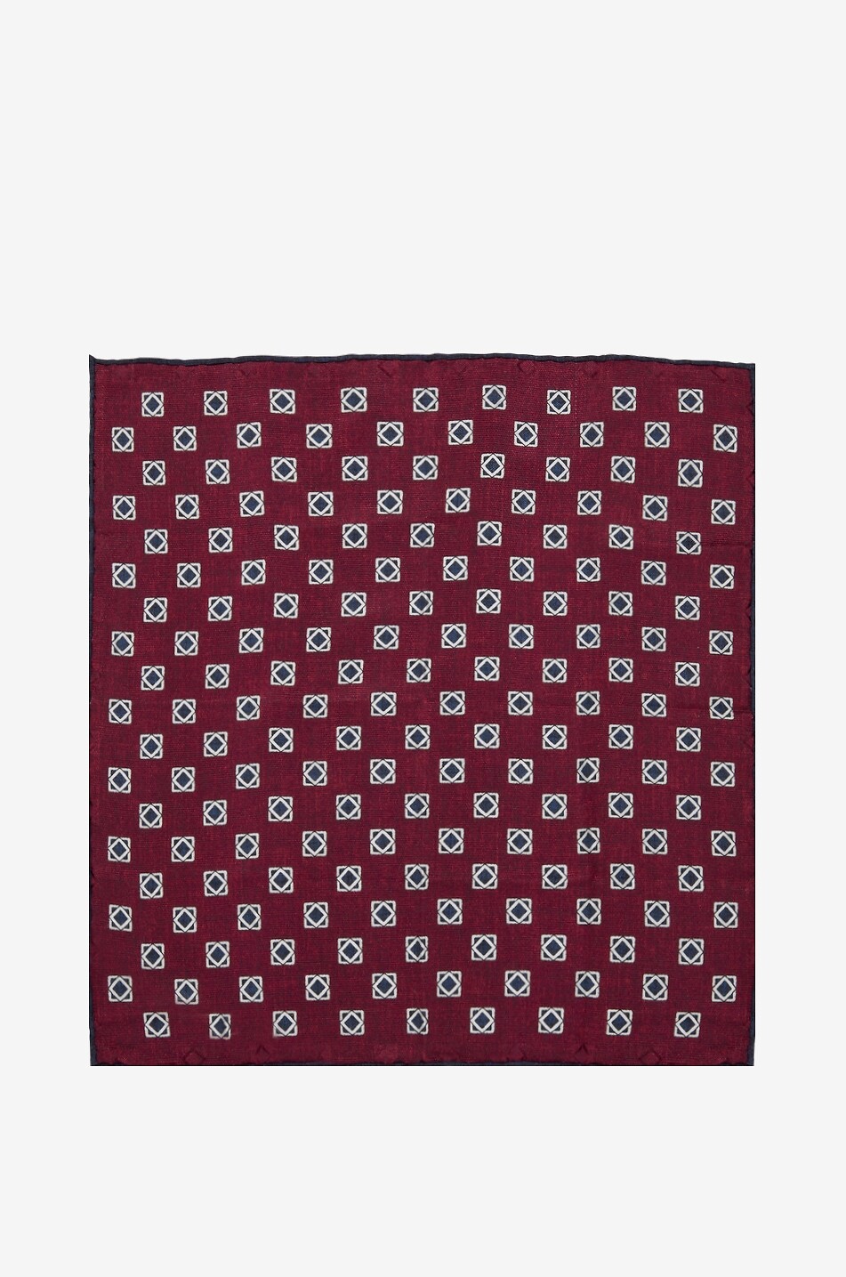 Pochette de costume en soie à motif géométrique