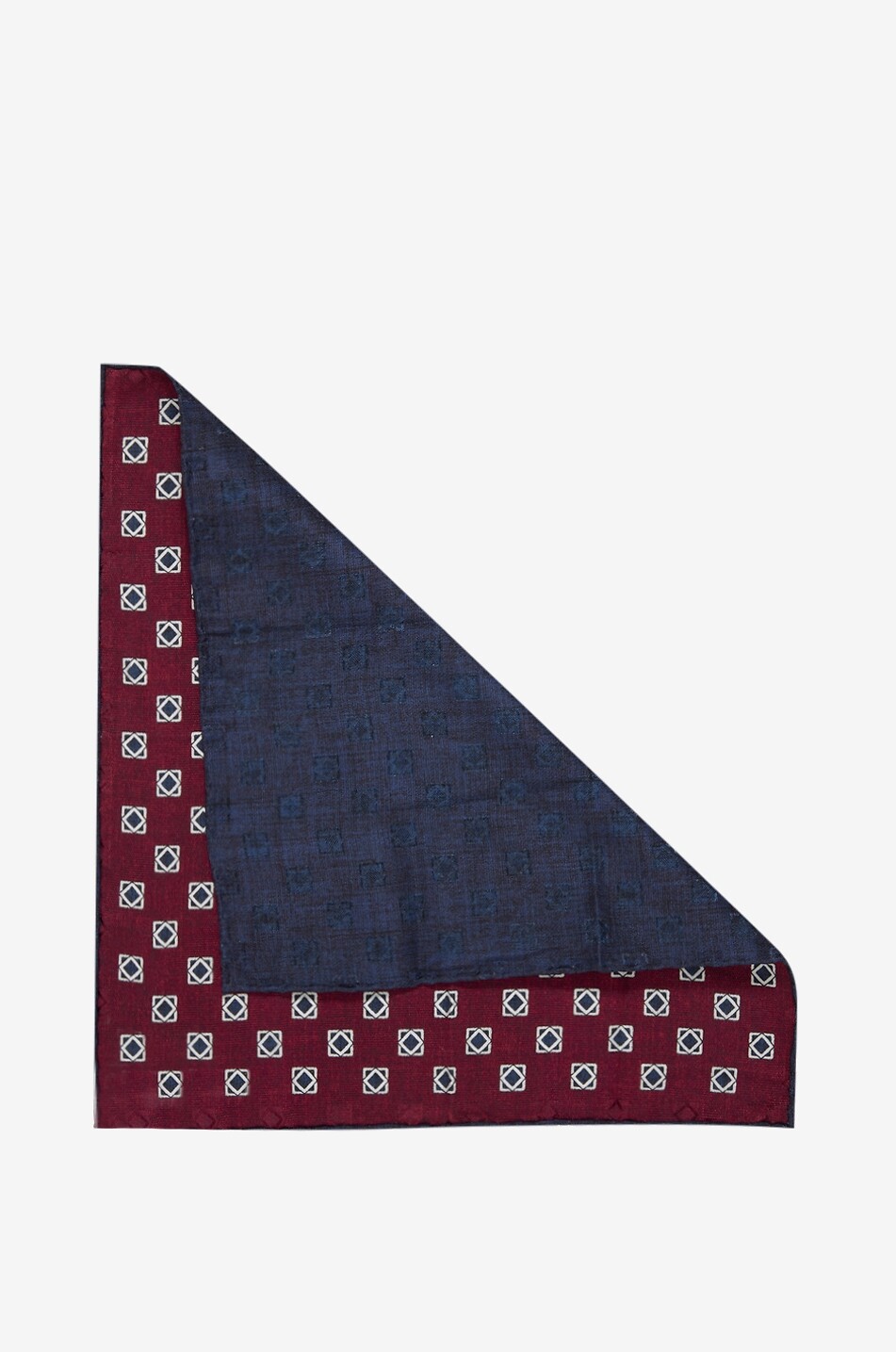 BRUNELLO CUCINELLI Pochette de costume en soie à motif géométrique Homme ROUGE FONCÉ 2
