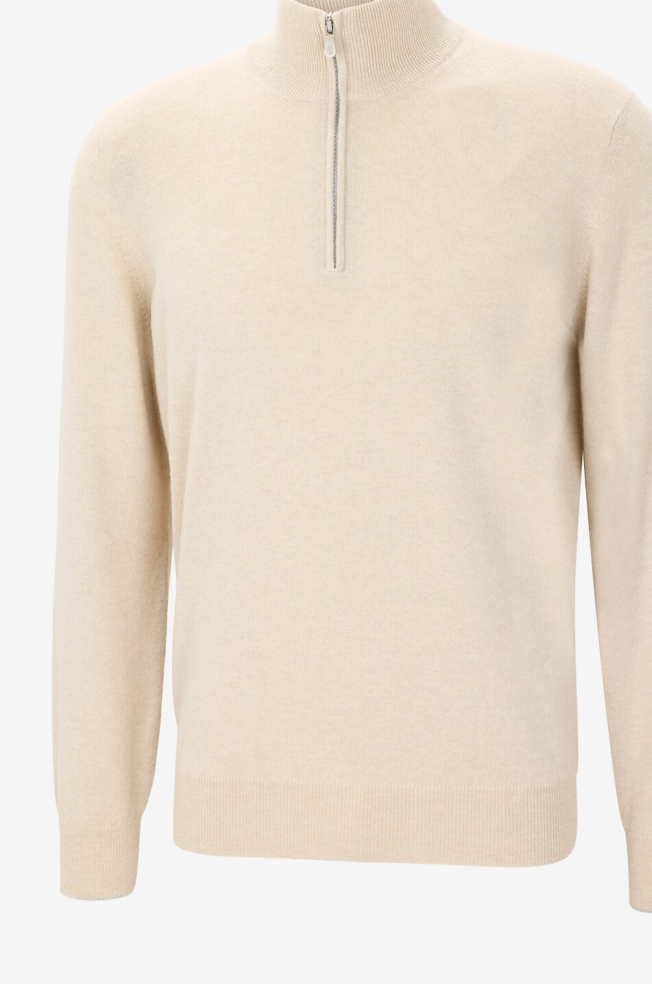 BRUNELLO CUCINELLI Cashmere jumper with half-zip stand-up collar Men Medium beige 3