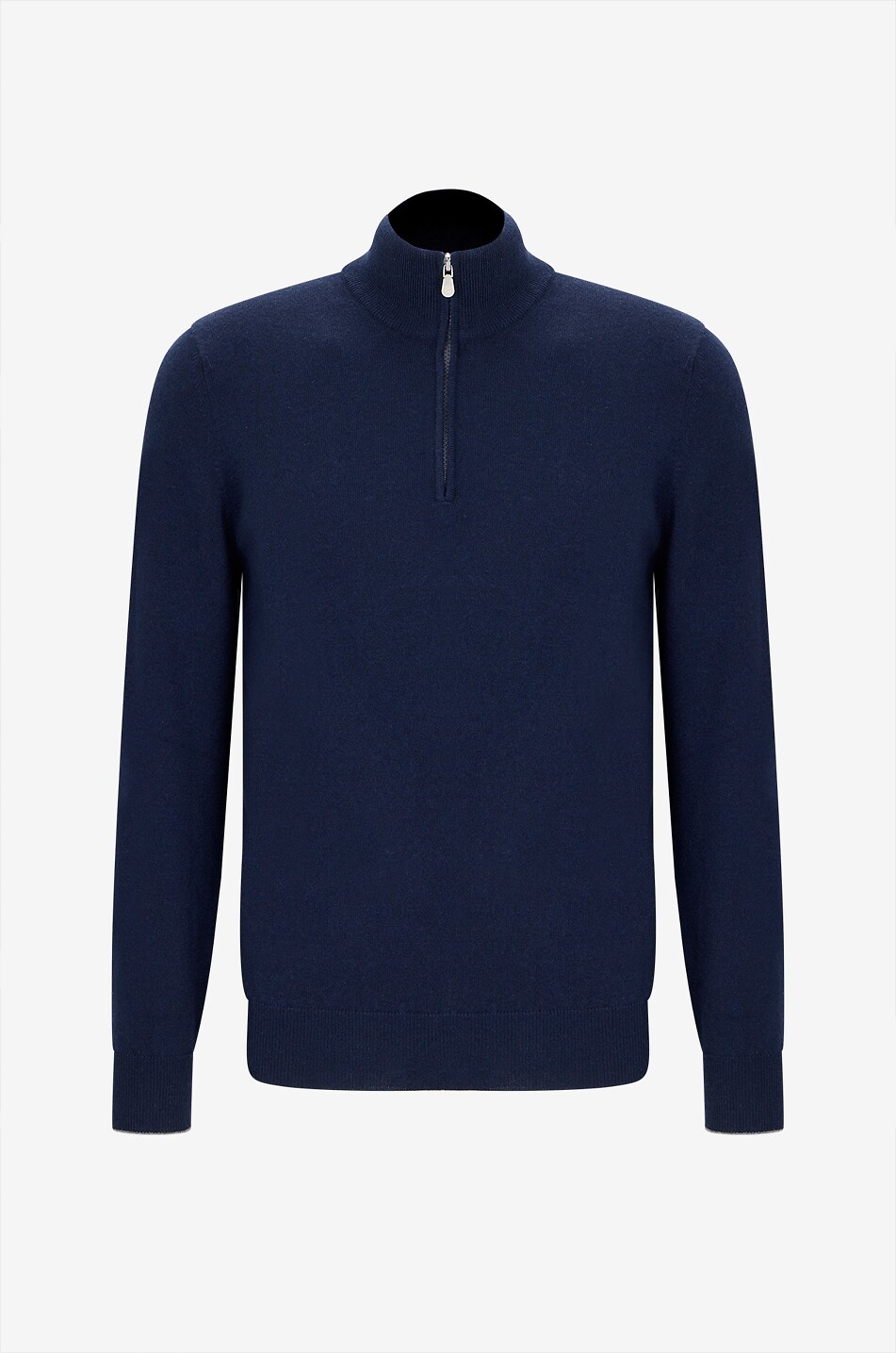 BRUNELLO CUCINELLI Cashmere jumper with half-zip stand-up collar Men DARK BLUE 1