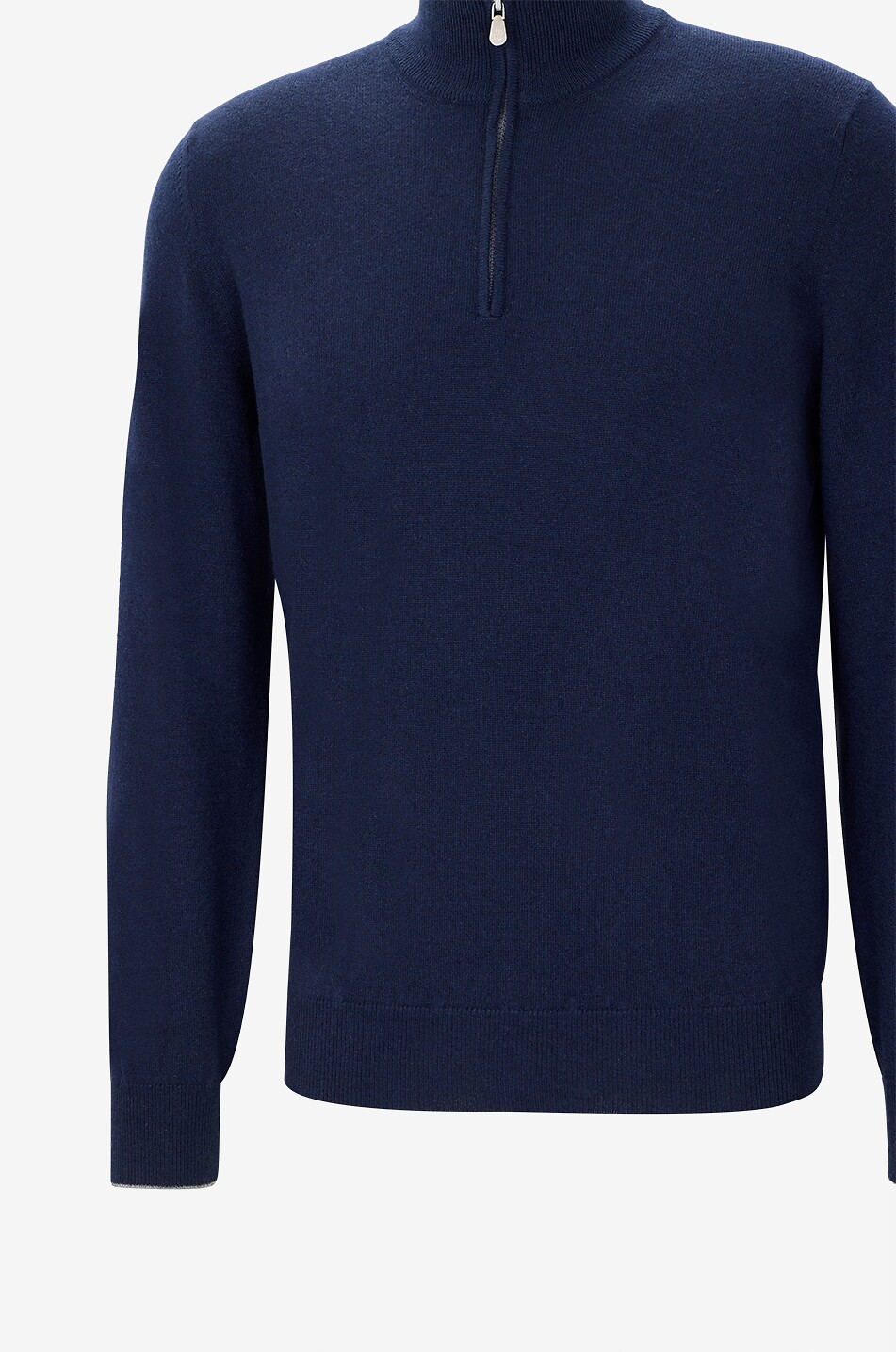 BRUNELLO CUCINELLI Cashmere jumper with half-zip stand-up collar Men DARK BLUE 3