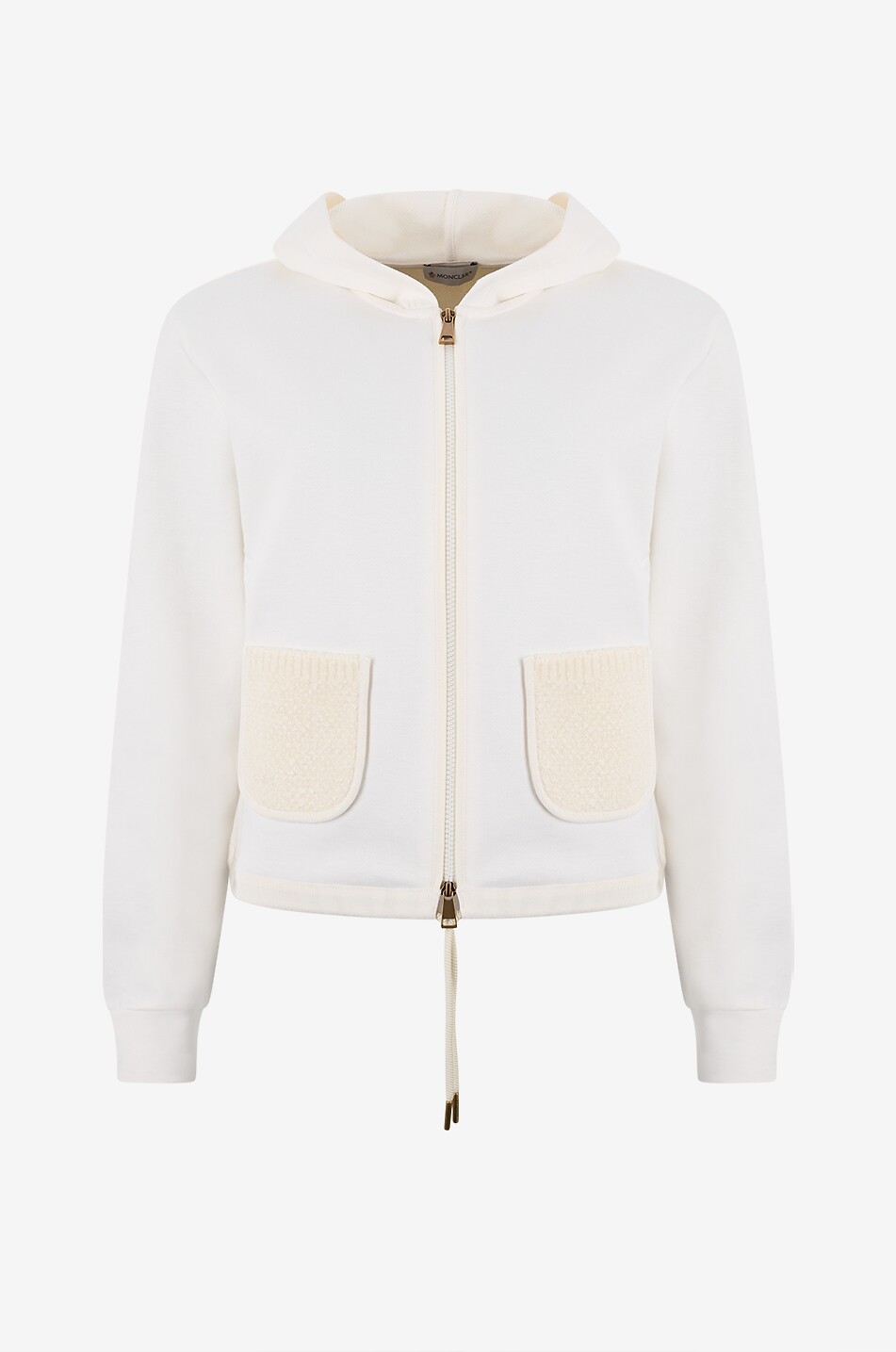 Sweat-shirt boxy zippé à capuche et détails en maille