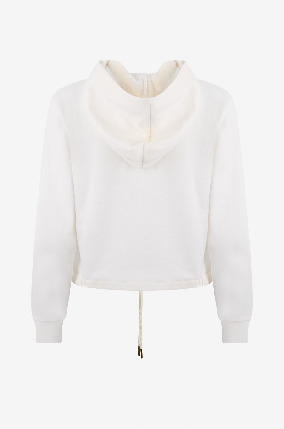 MONCLER Sweat-shirt boxy zippé à capuche et détails en maille Femme BLANC 2