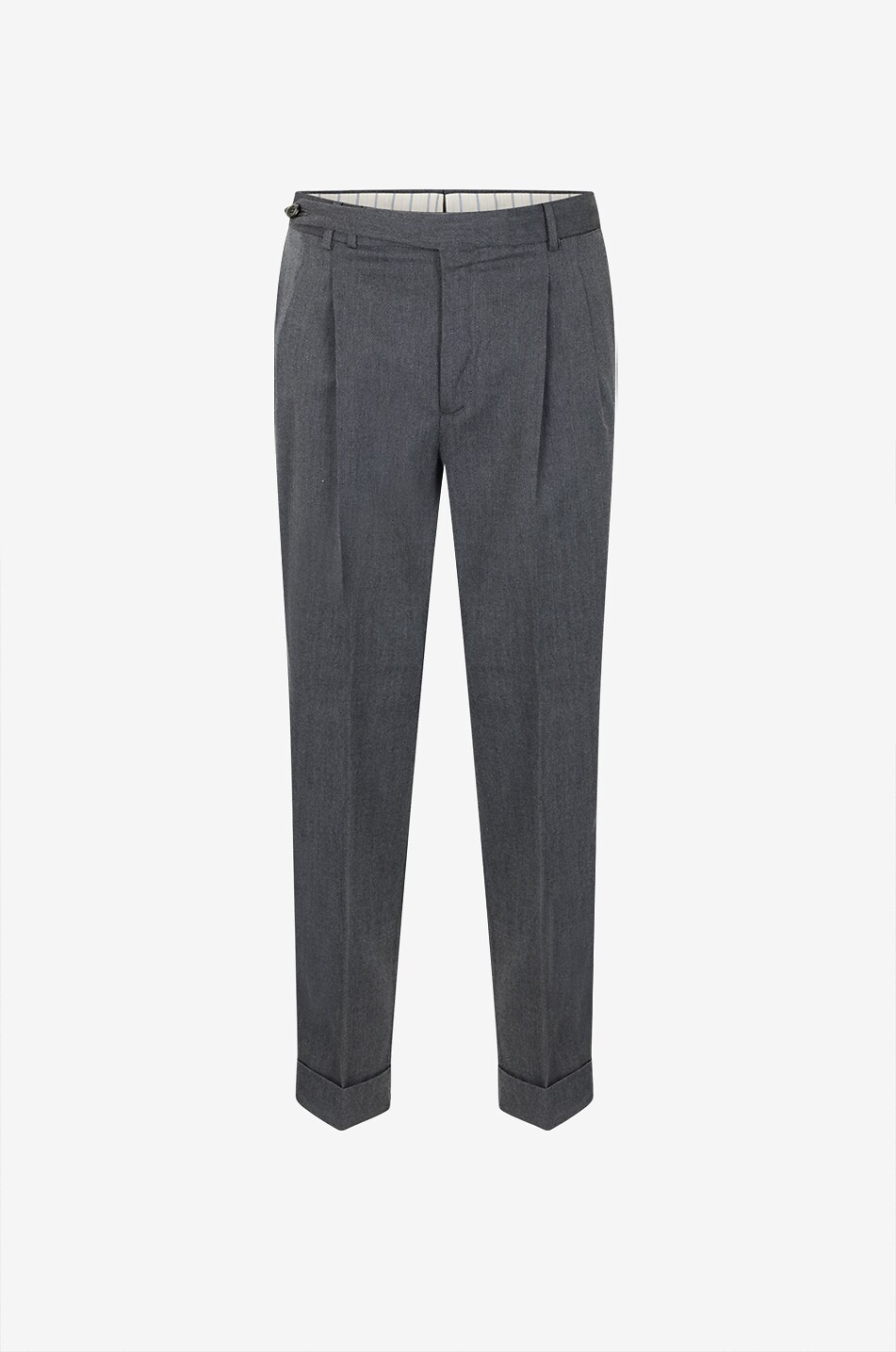 PT TORINO Carrot virgin wool and cotton pleated trousers Men MEDIUM GREY 1