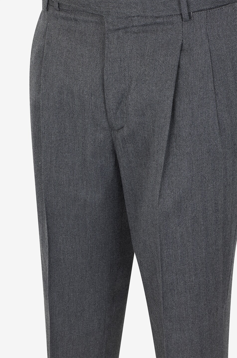 PT TORINO Carrot virgin wool and cotton pleated trousers Men MEDIUM GREY 3