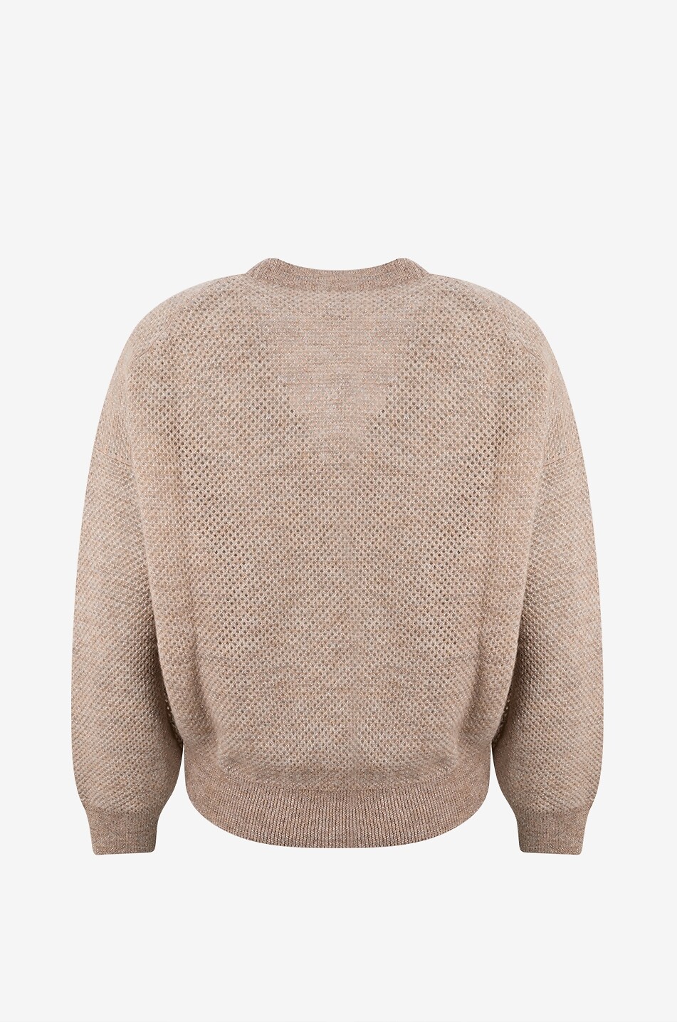 BRUNELLO CUCINELLI Weiter glitzernder Lochstrickpullover aus Alpakamix Sparkling Damen HELLBRAUN 2