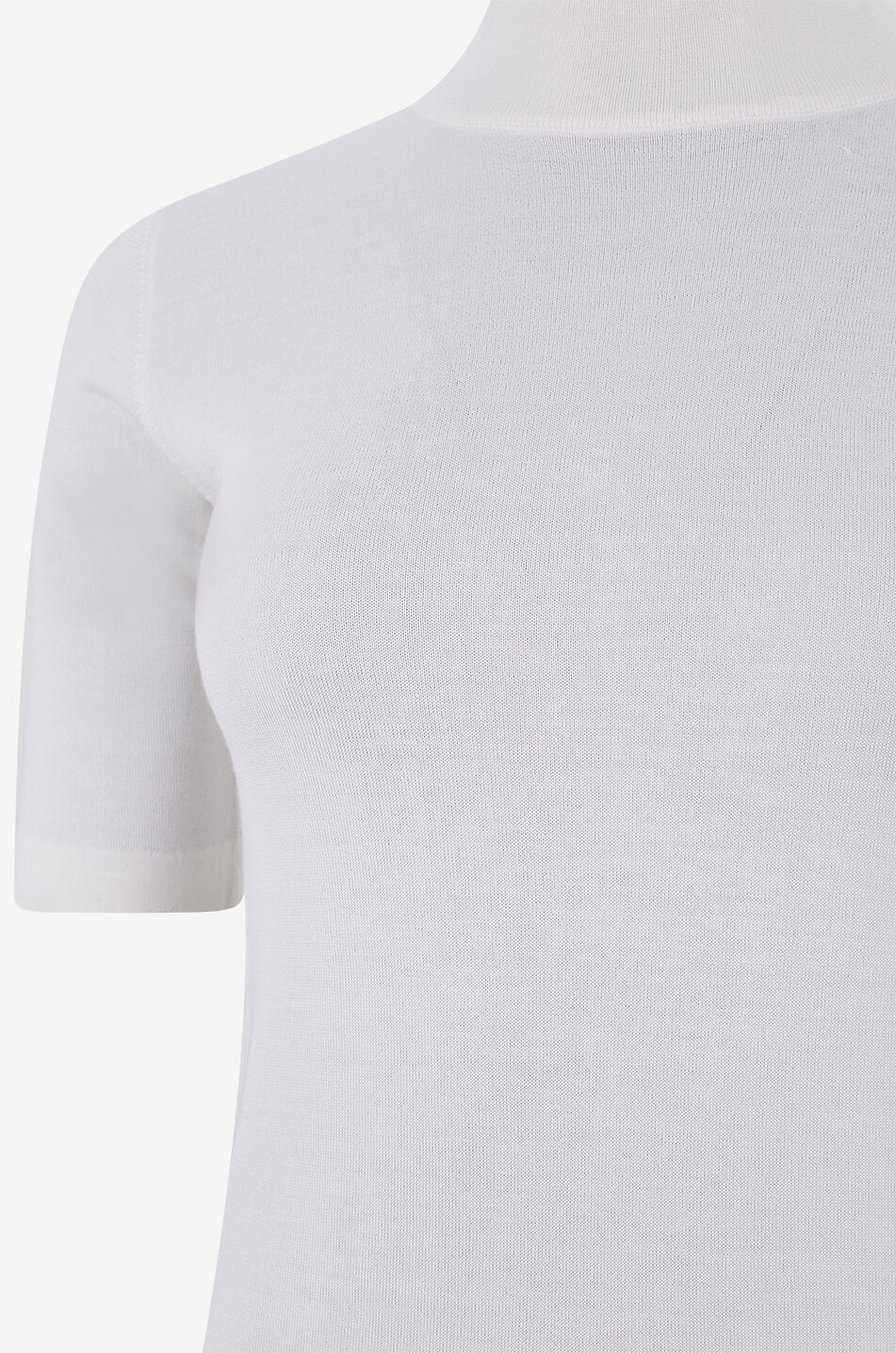 BRUNELLO CUCINELLI Funnel neck short-sleeved cashmere and silk jumper Women WHITE 3