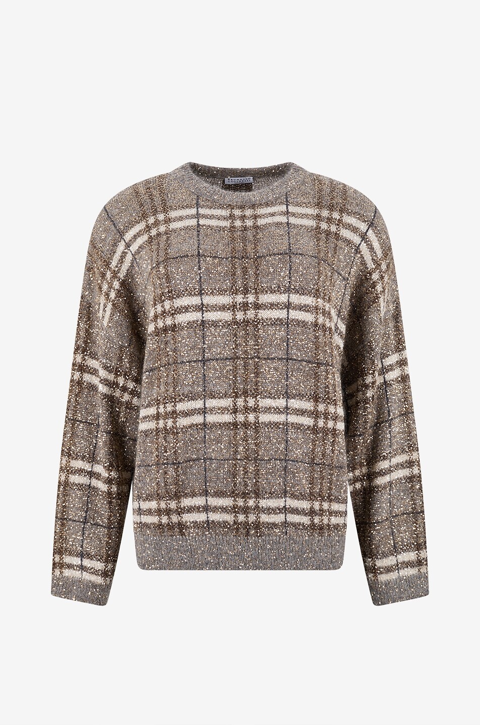 Jacquard-Pullover aus Alpakamix mit Pailletten Dazzling Tartan