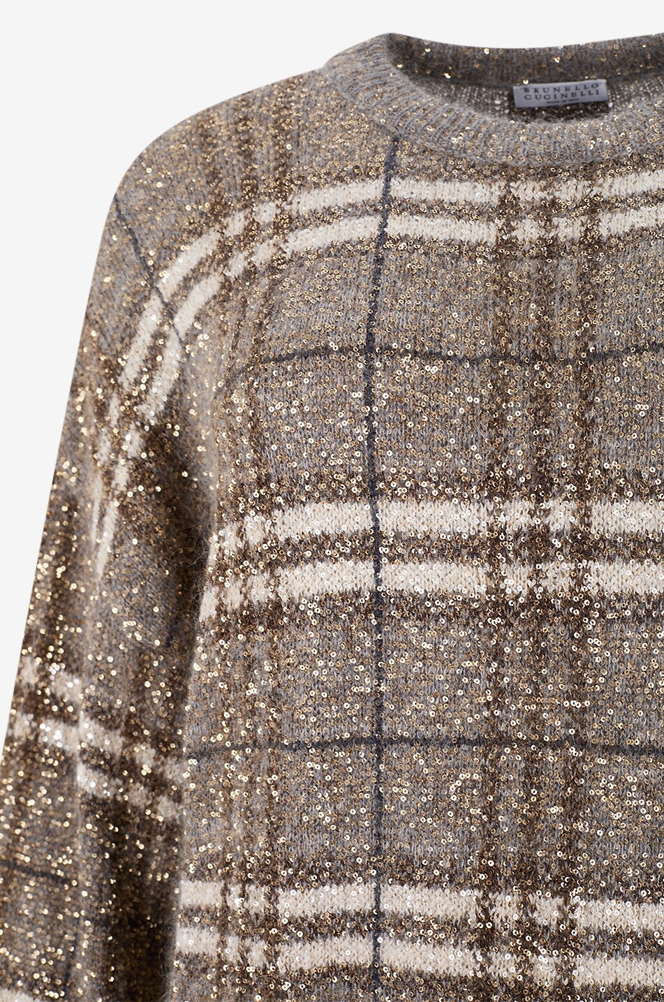 BRUNELLO CUCINELLI Jacquard-Pullover aus Alpakamix mit Pailletten Dazzling Tartan Damen BUNT 3