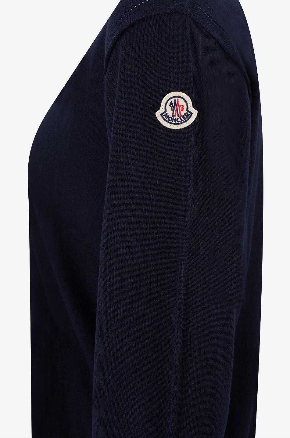 MONCLER Cardigan fin boutonné à col V en laine vierge Femme BLEU 3