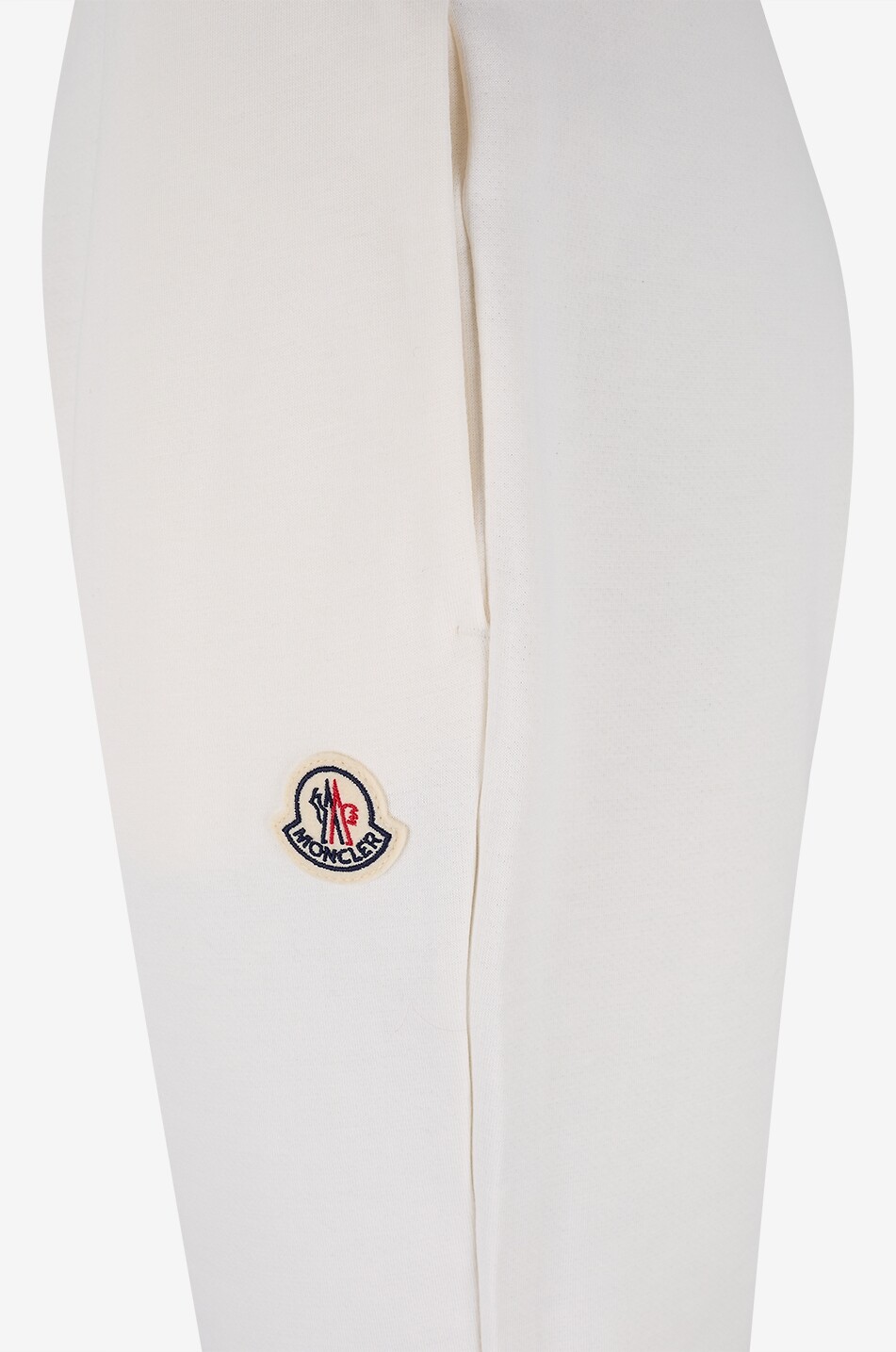 MONCLER Pantalon de jogging fuselé en molleton de coton Femme BLANC 3