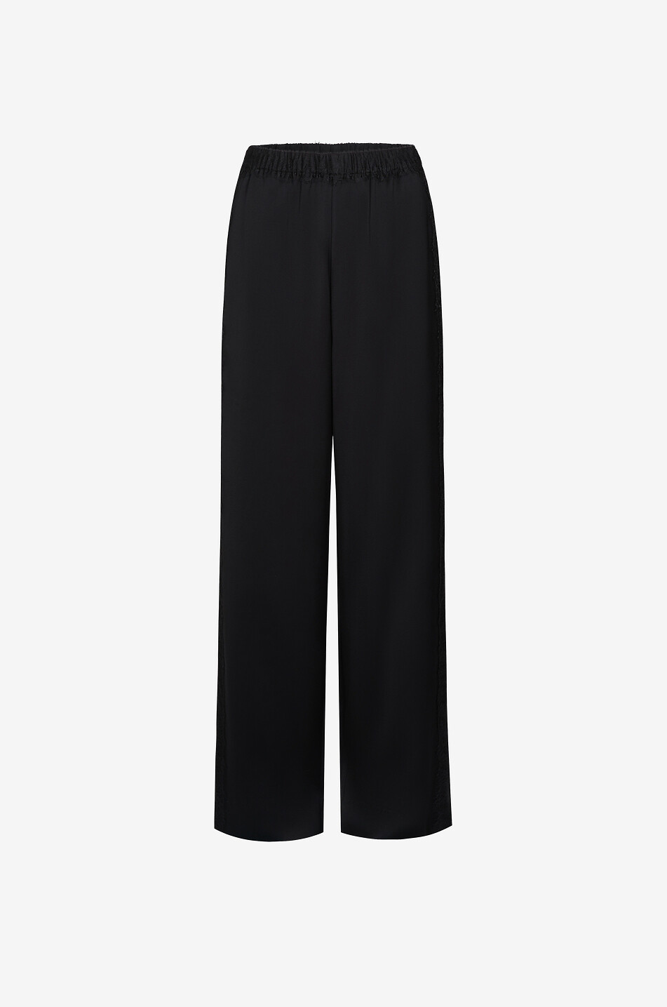 VINCE Lace-trim wide-leg mid-rise trousers Women BLACK 1