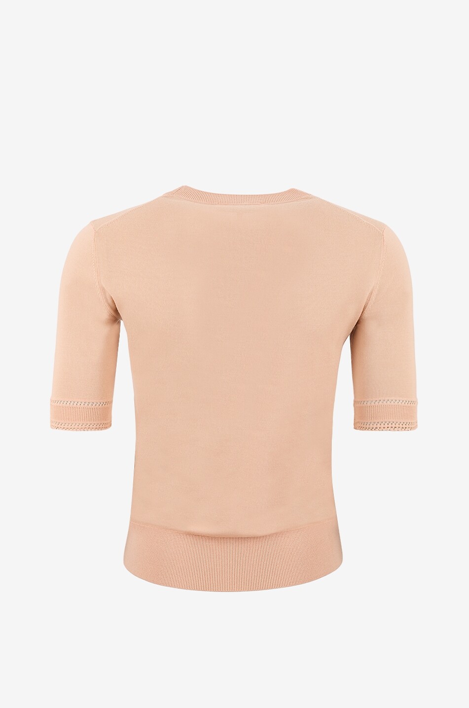 CHLOE Schmaler Feinstrick-Rundhals-Pullover aus Wolle mit kurzen Ärmeln Chloé Damen ORANGE 2